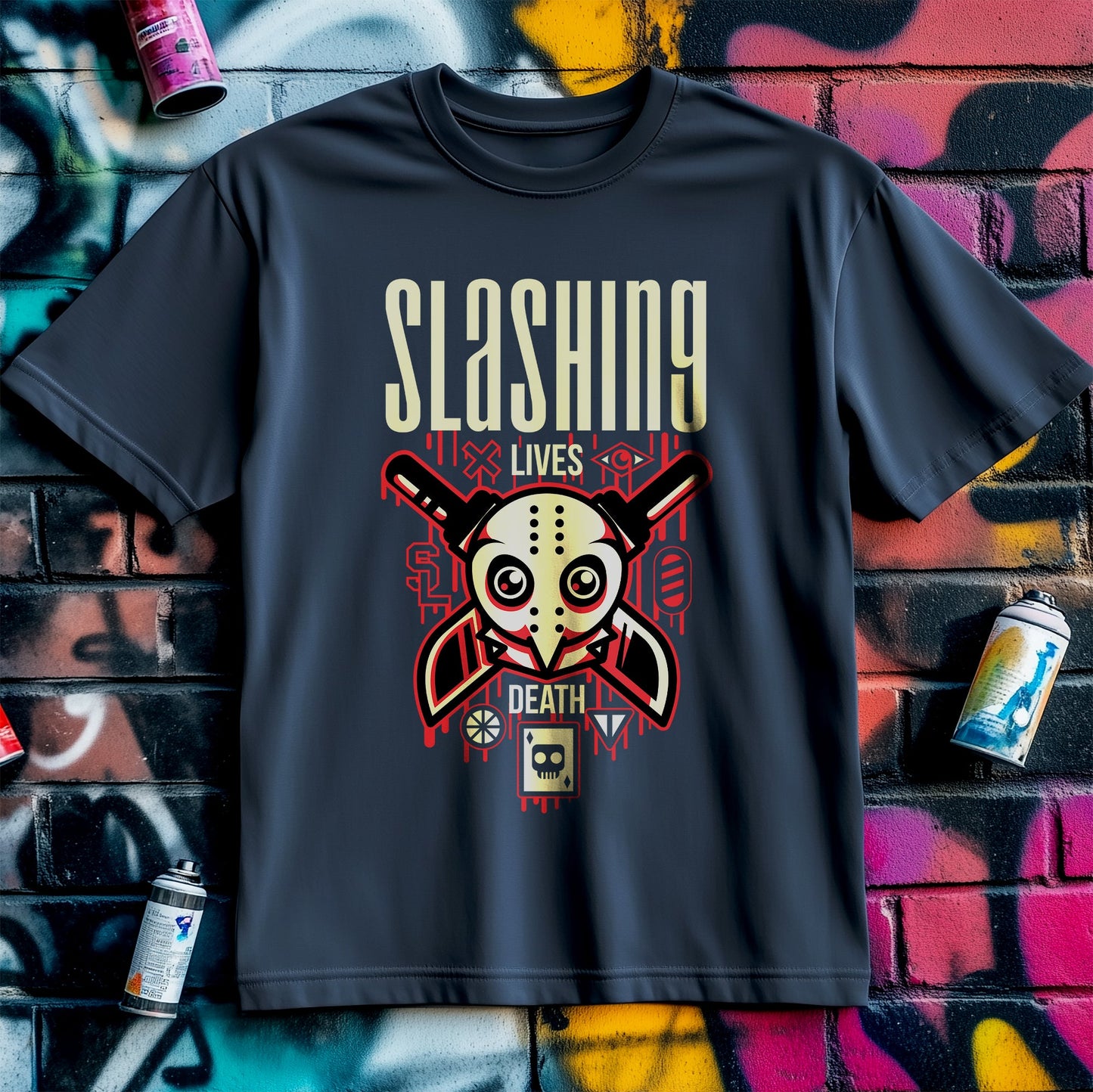 Slashing Lives T-Shirt - Skull &