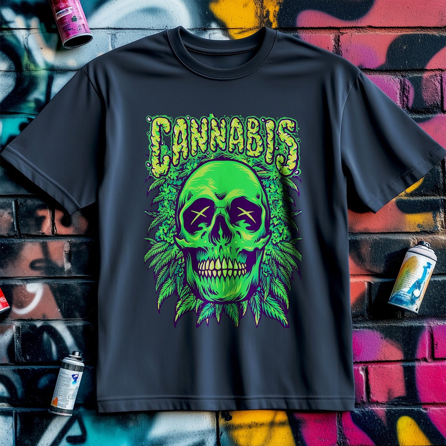 Cannabis Skull T-Shirt - High-ly
