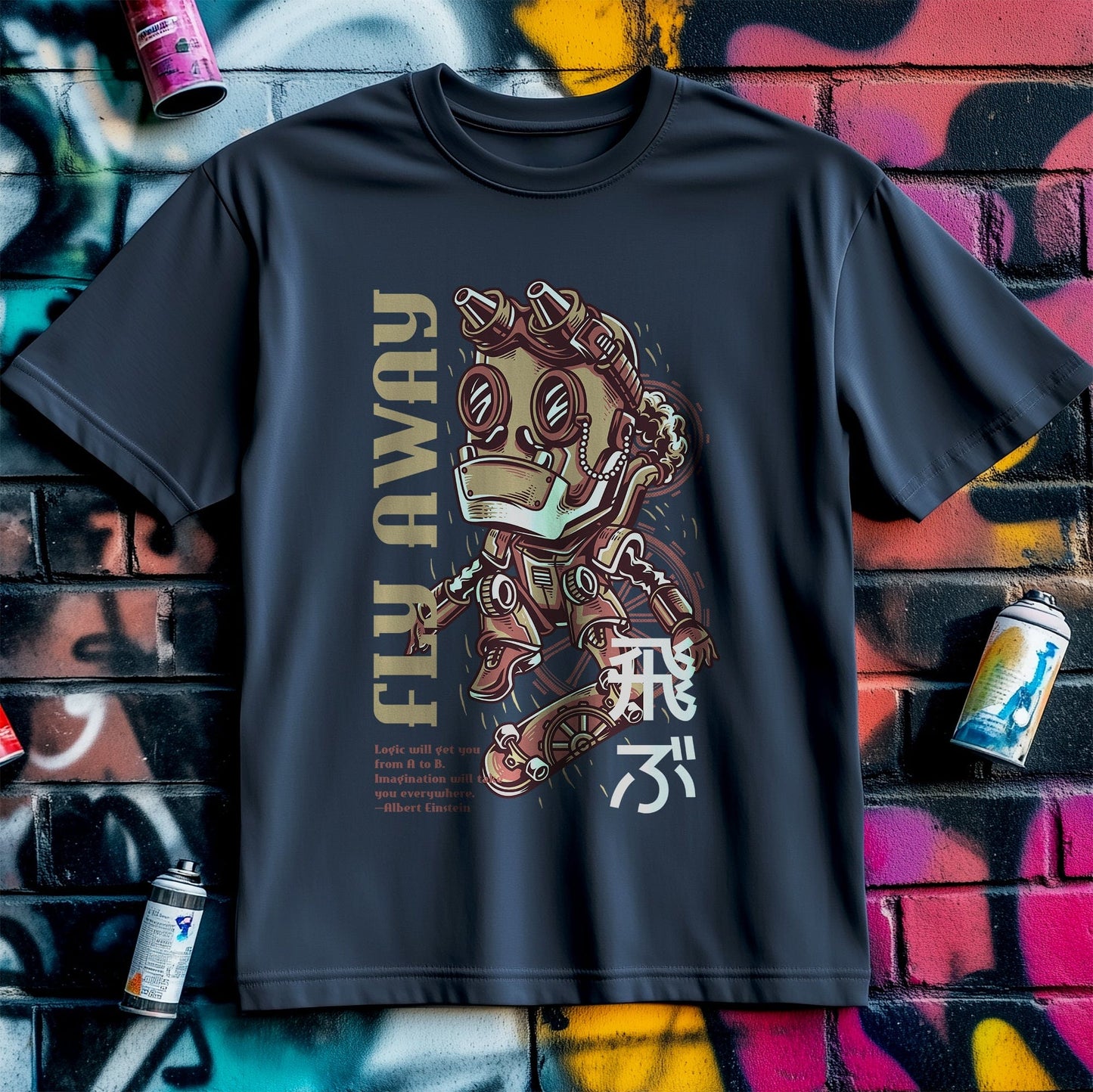 Fly Away Robot T-Shirt - Funny and