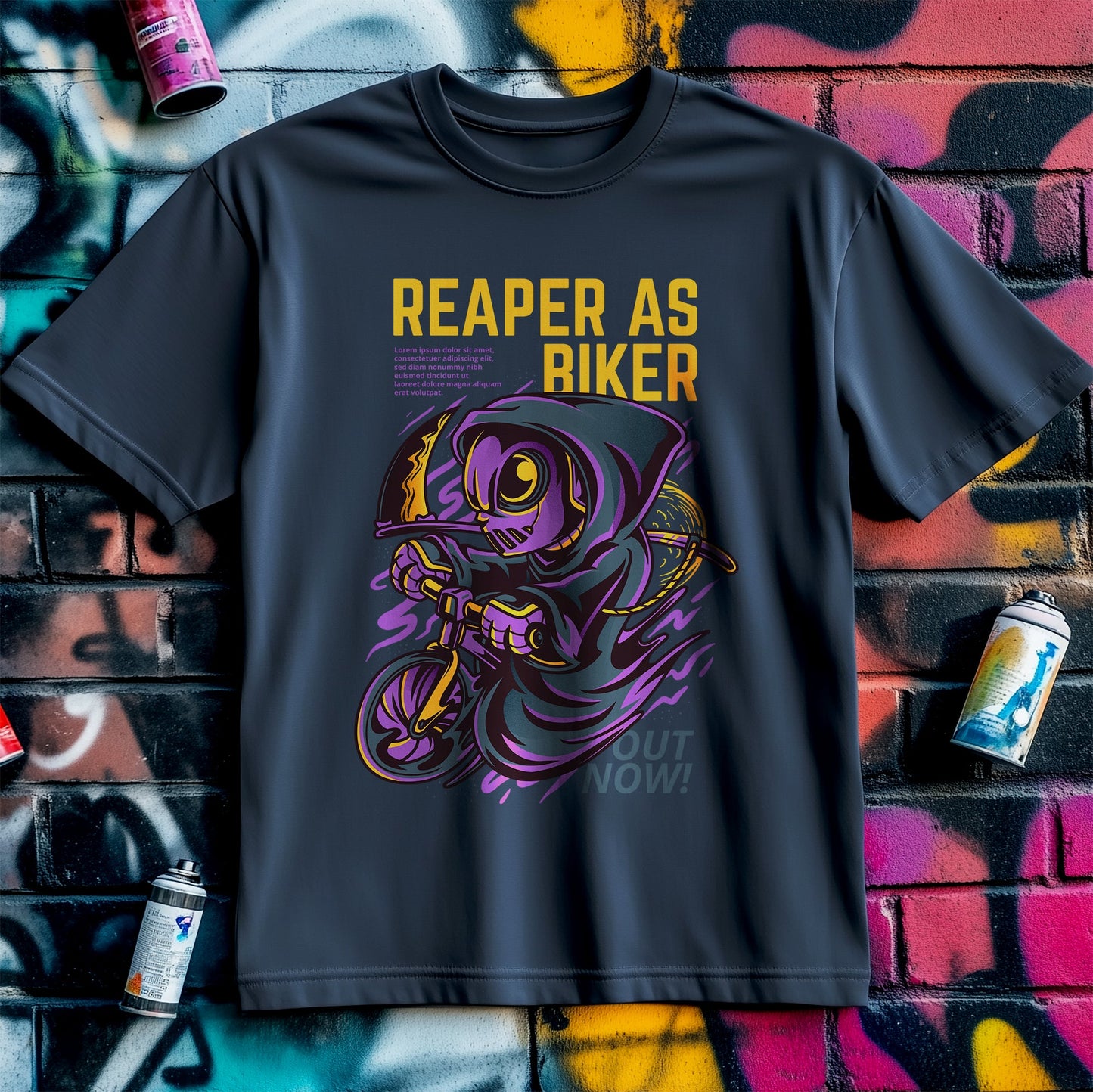 Reaper As Biker T-Shirt - Ride or