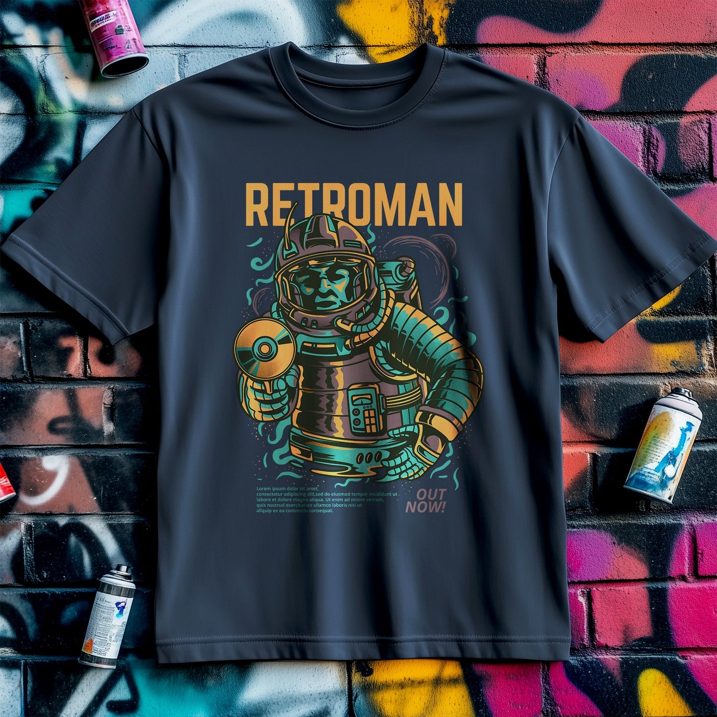 Retro Man Astronaut T-Shirt - Blast