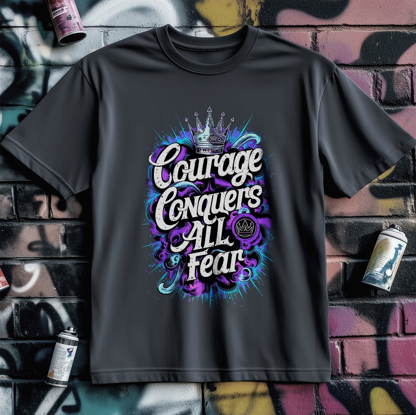 Motivation 36 T-Shirt Courage conquers all fear