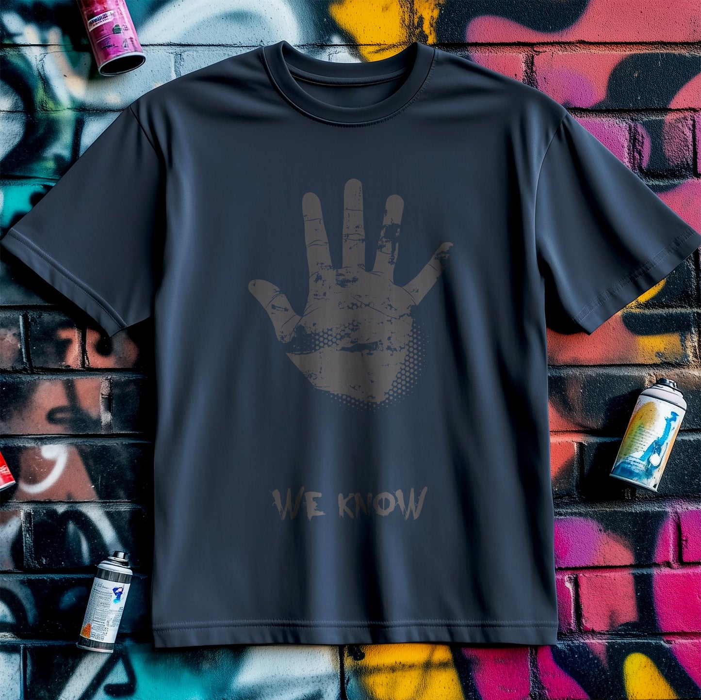 We Know T-Shirt - Graffiti Hand