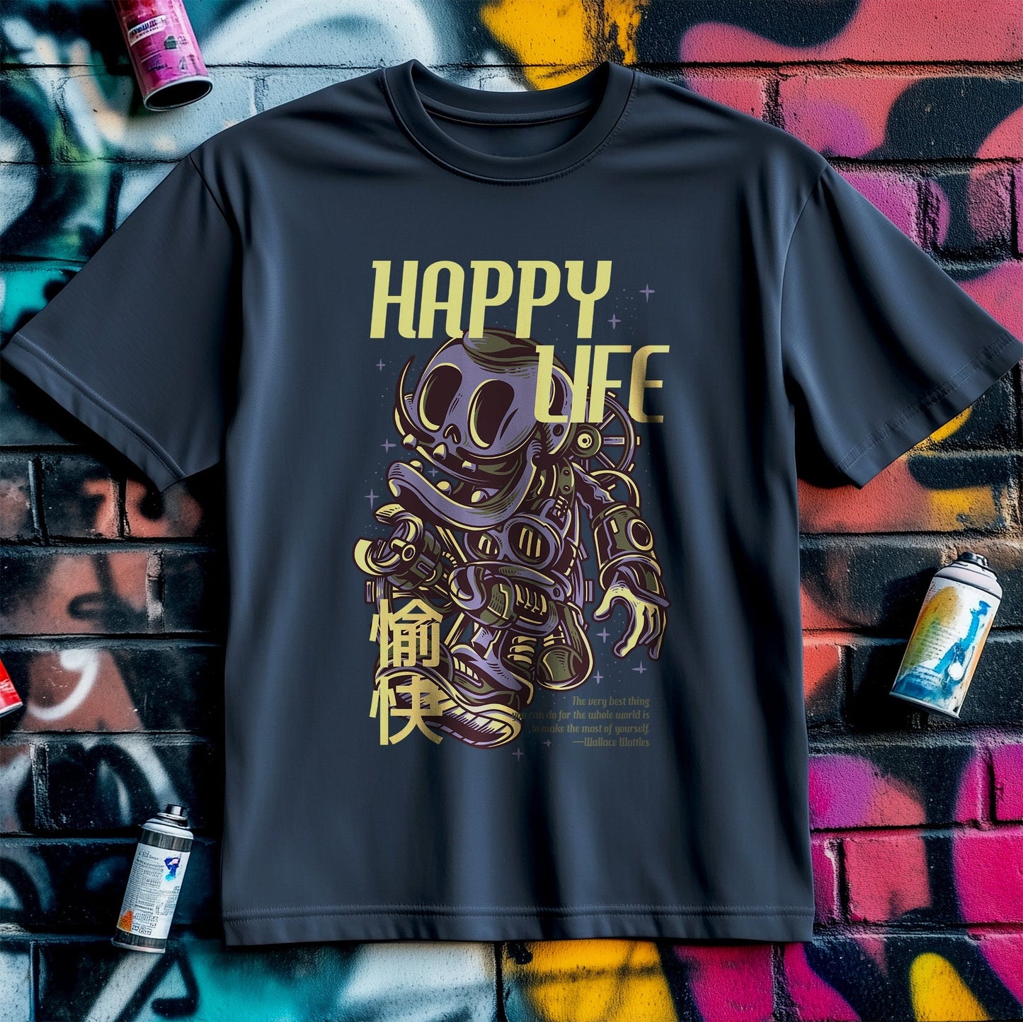 Happy Life Robot T-shirt - Get Your