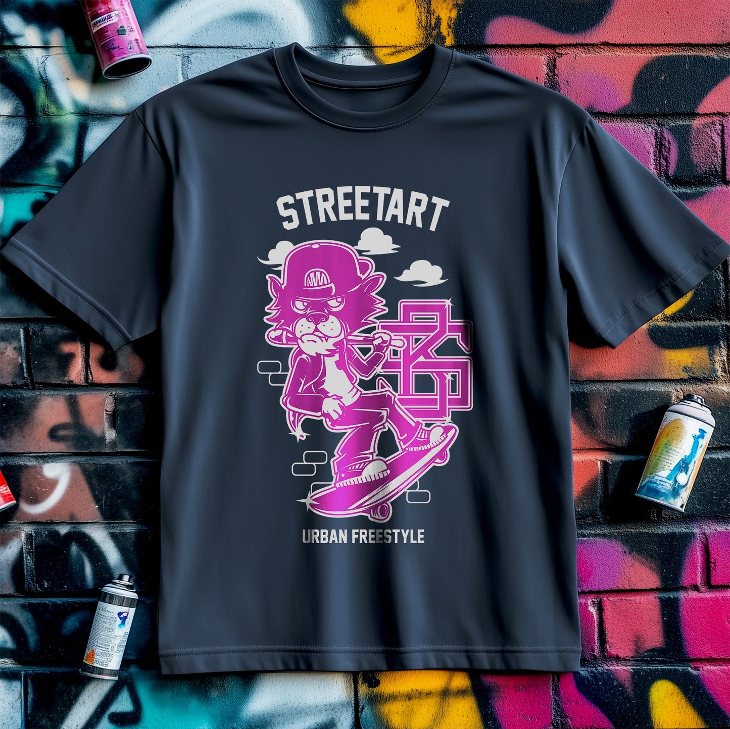Street Art Urban Skateboard T-Shirt