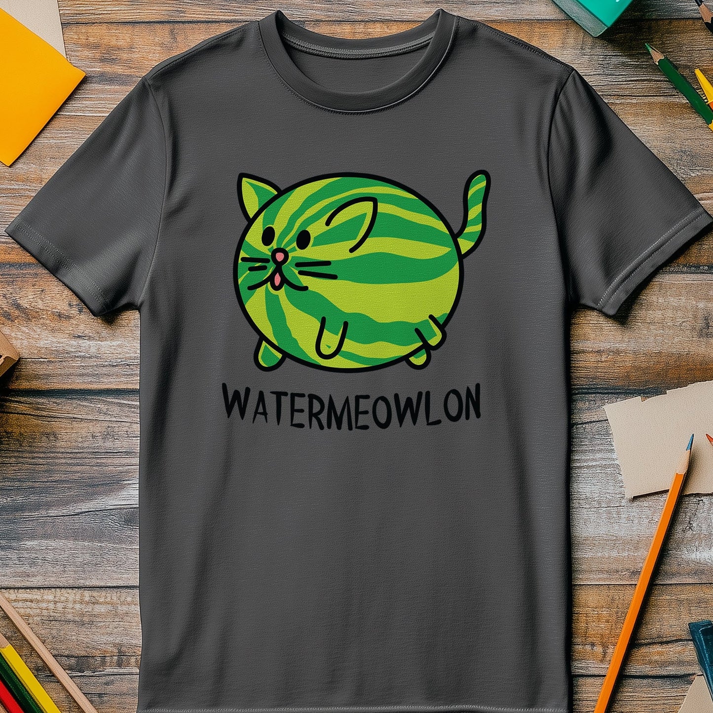 Watermeowlon cat  T-shirt