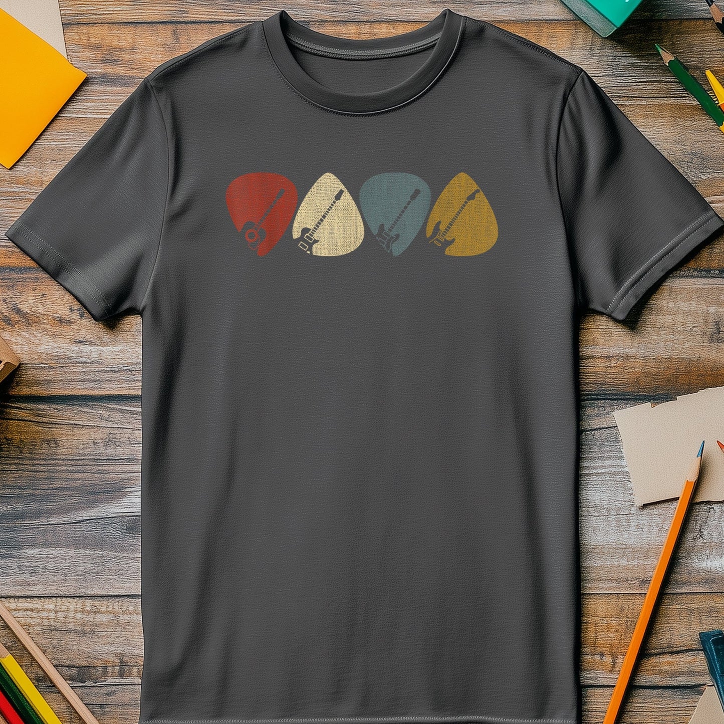 Strummin' Good Times: Guitar Pick T-shirt