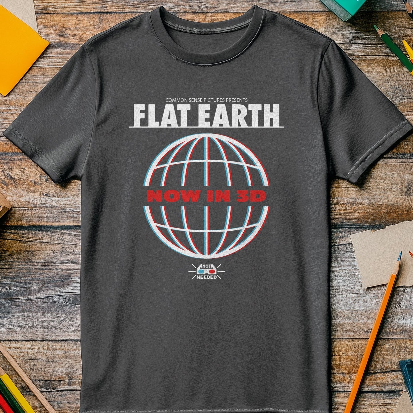 Flat Earth 3D T-Shirt - Because Why