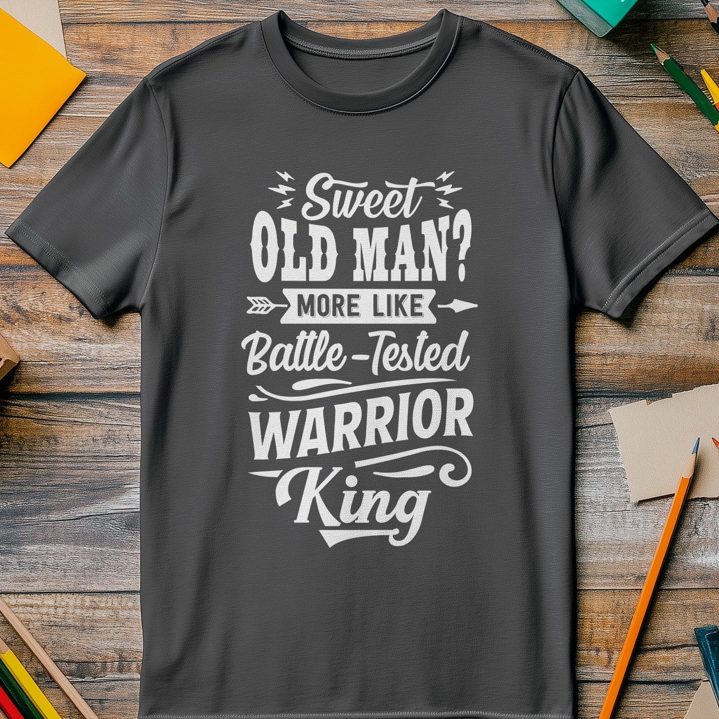 Old Man Warrior King t-shirt