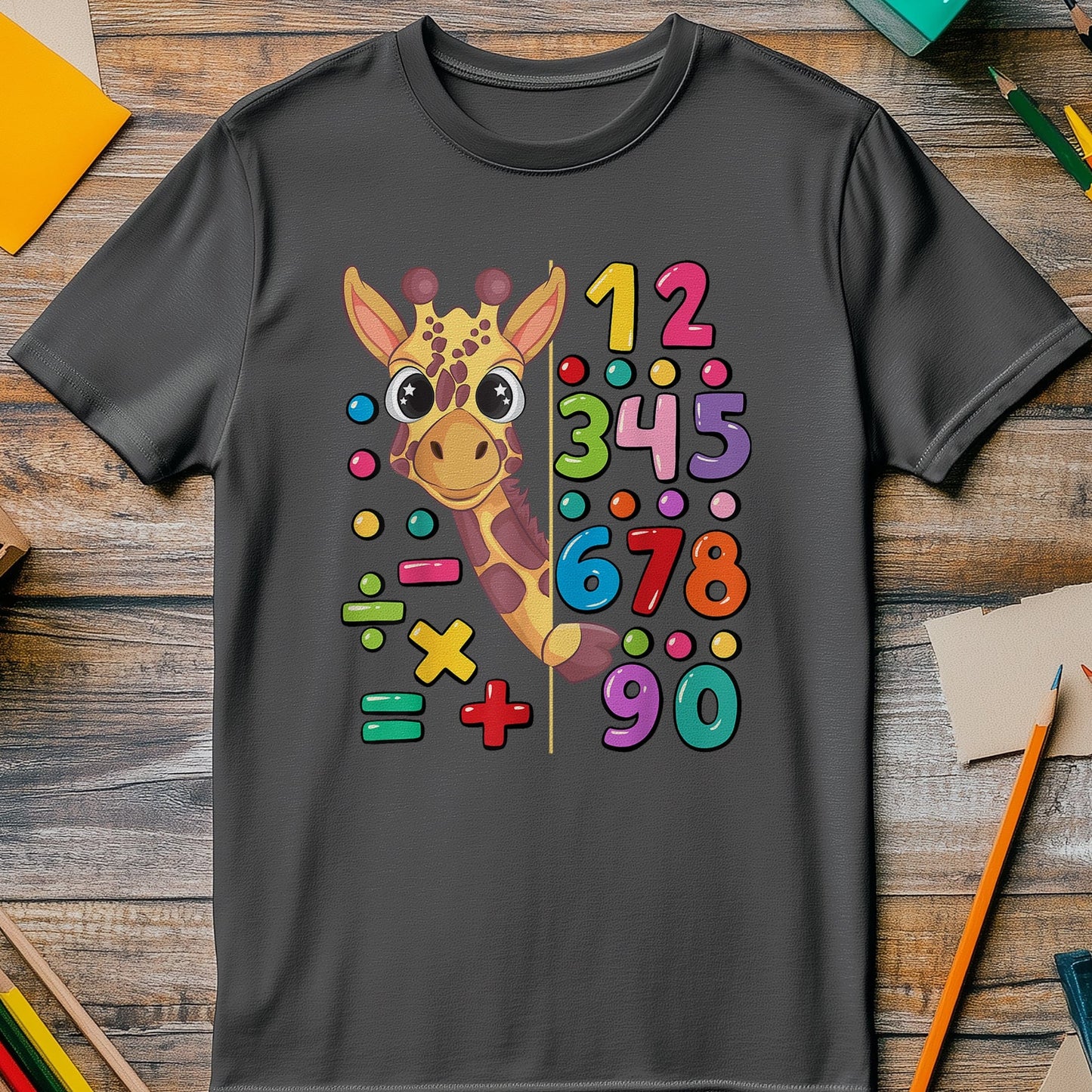 Giraffe Math Number Day Kids Tee