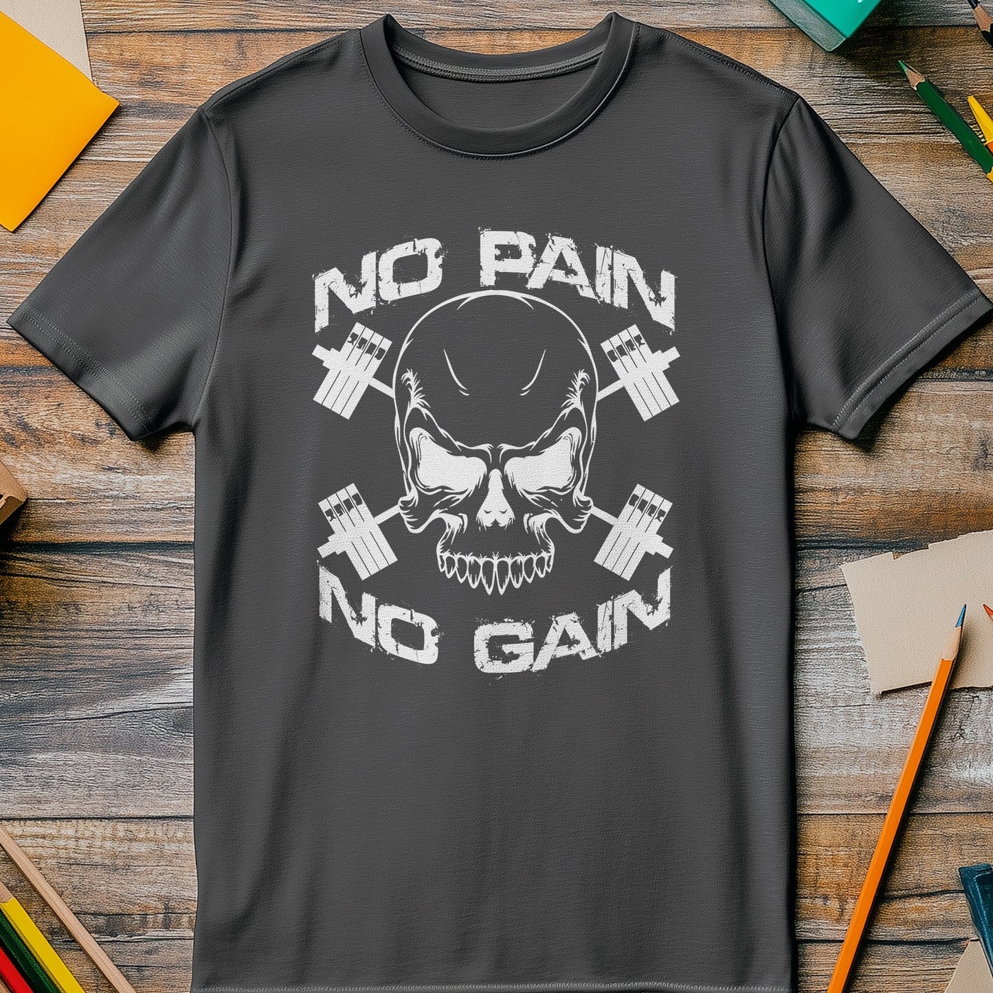 No Pain, Gain Skull T-Shirt