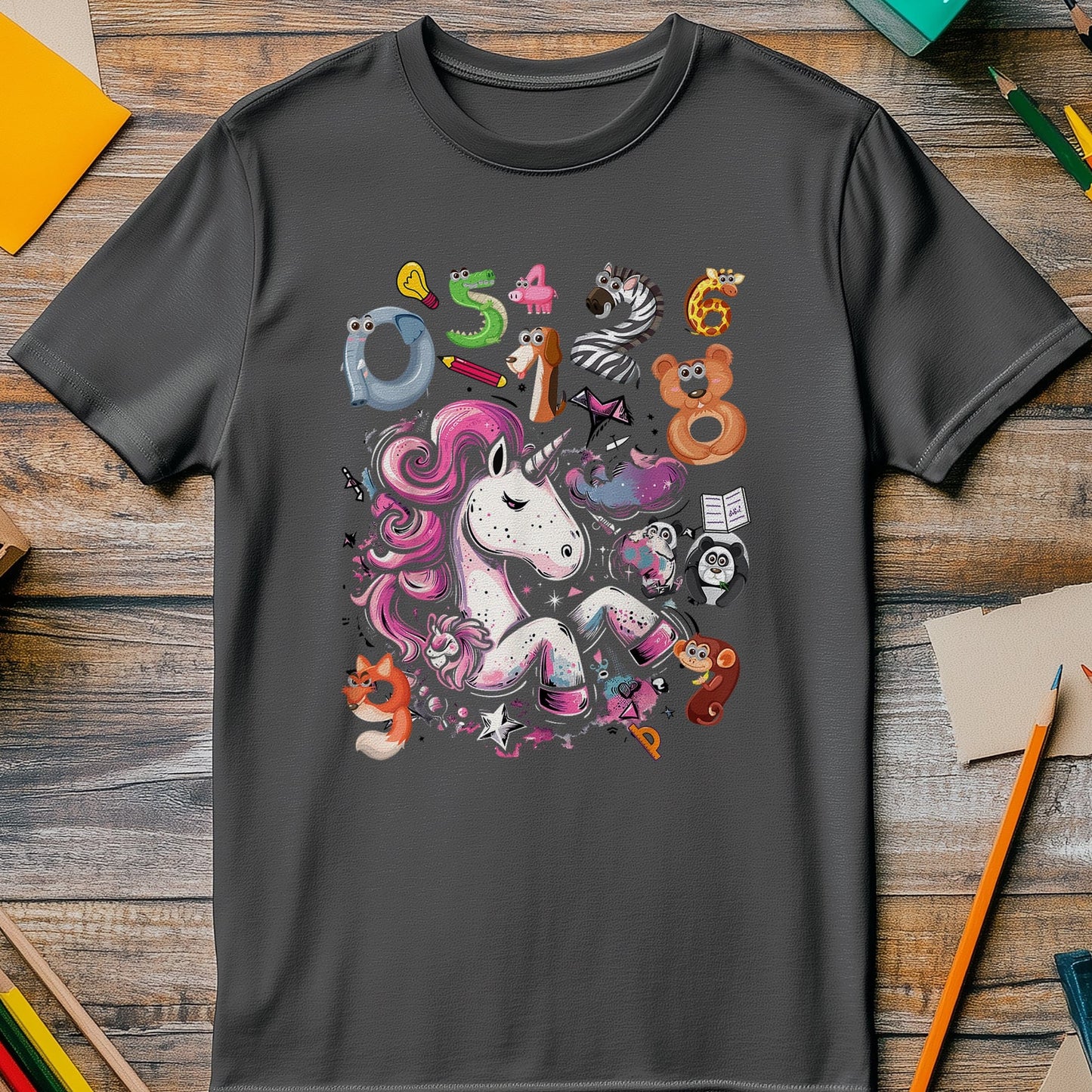 Animals Numbers Day Math Kids Tee