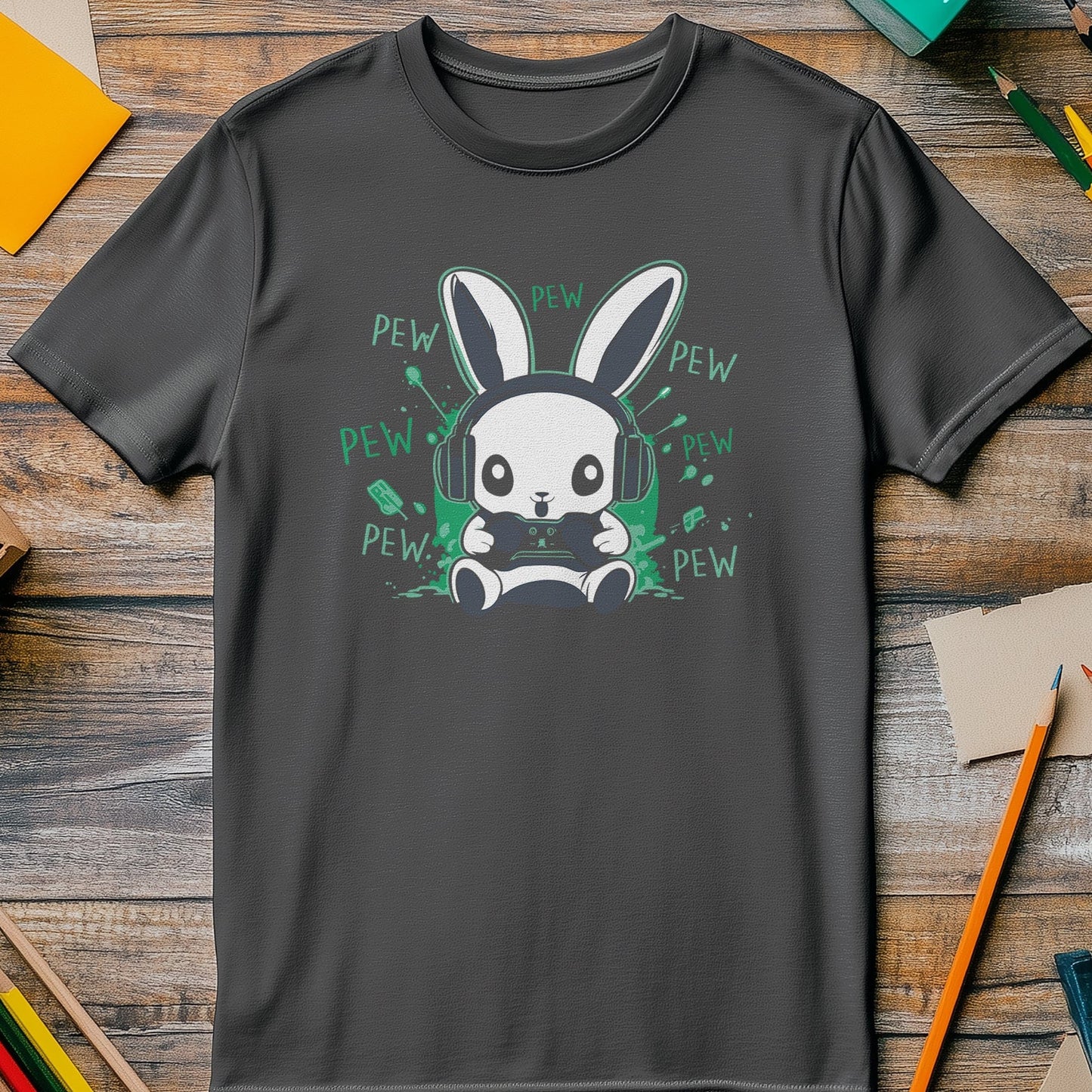 Pew Pew Bunny Gaming T-Shirt -