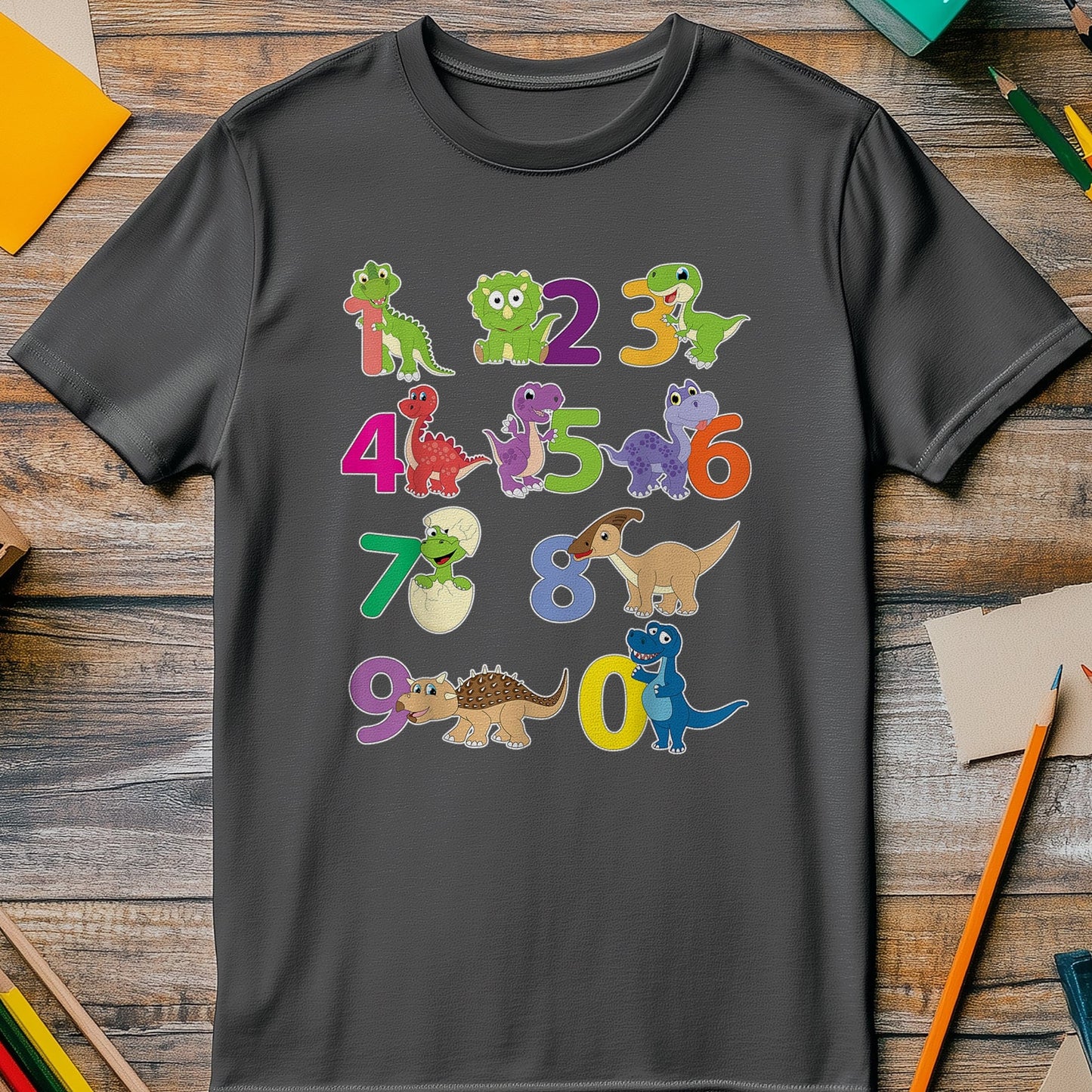 Dinosaur Number Day Math Kids Tee