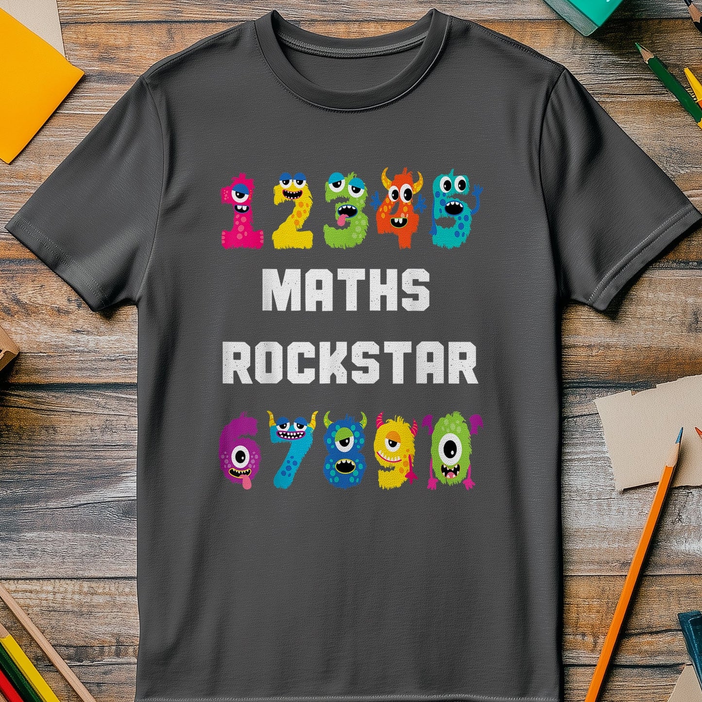 Monster Rockstar Math Day Kids Tee