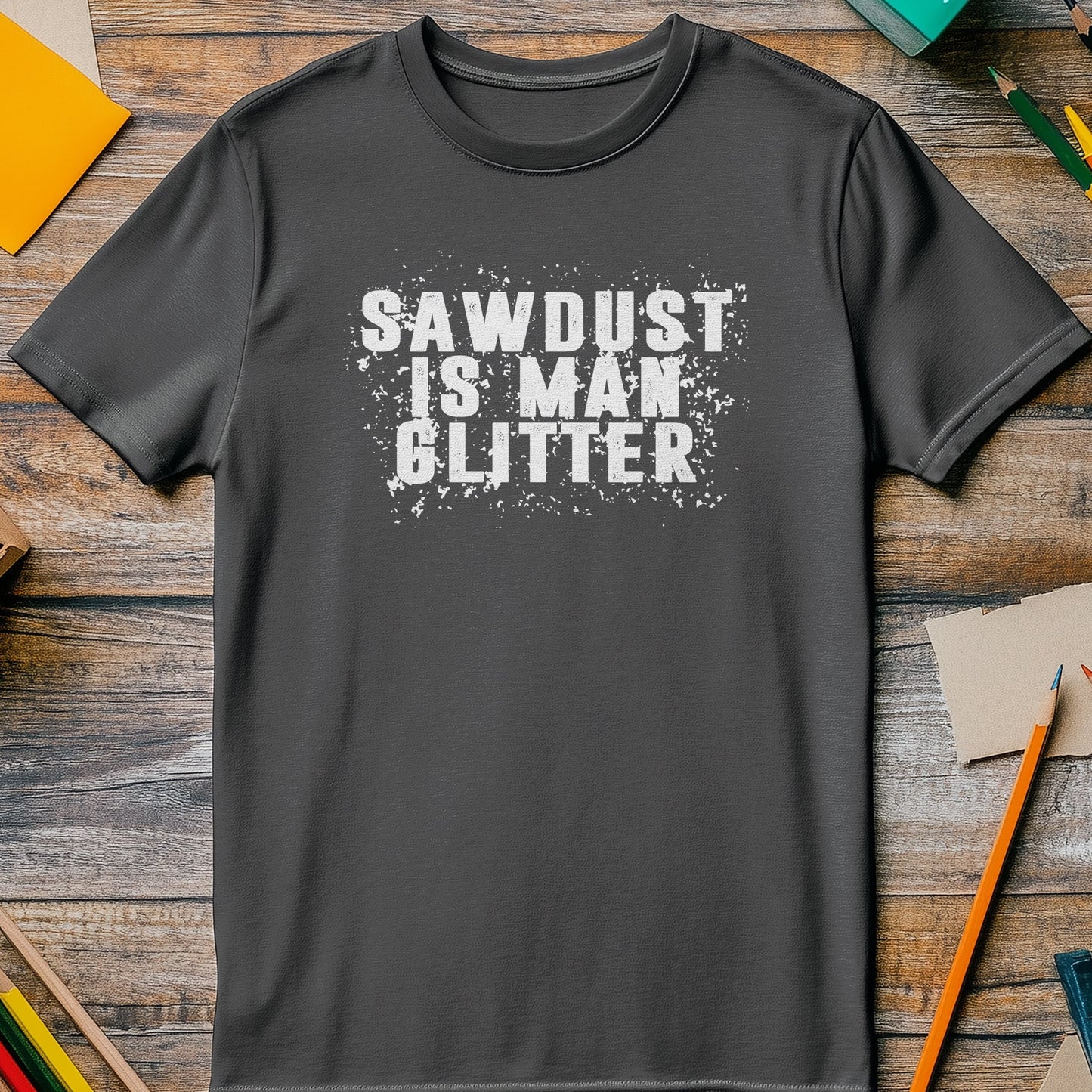 Sawdust Man Glitter T-Shirt - Funny &