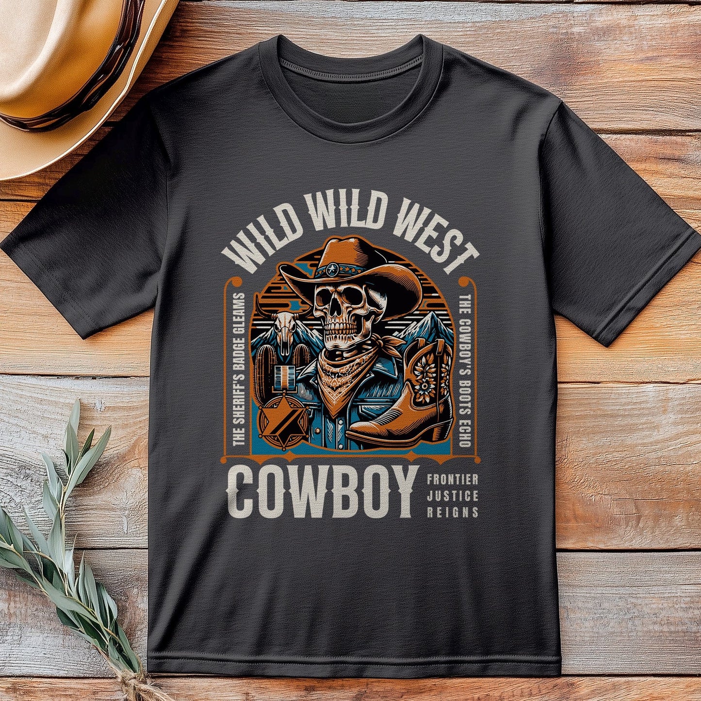 Wild Wild West Skeleton Cowboy T-shirt