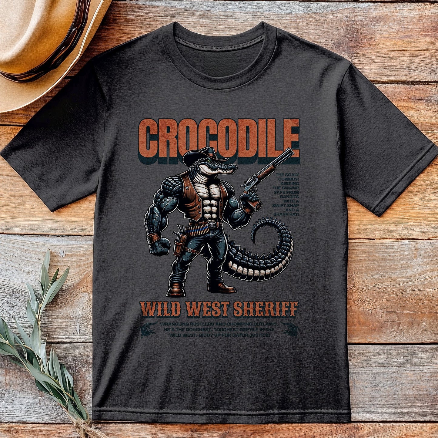 Crocodile Cowboy Wild West Sheriff T-shirt