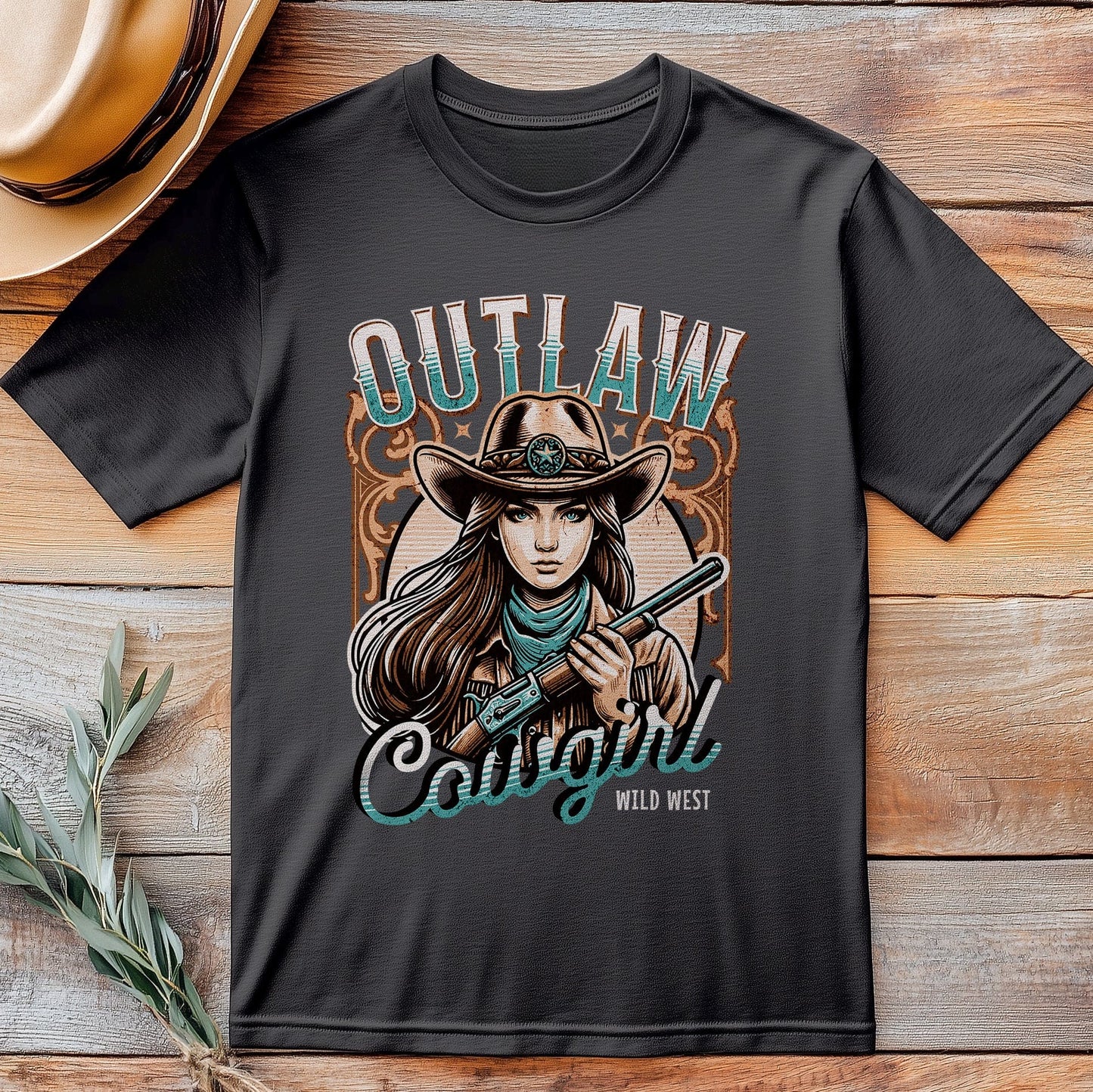 Outlaw Cowgirl Wild West T-Shirt
