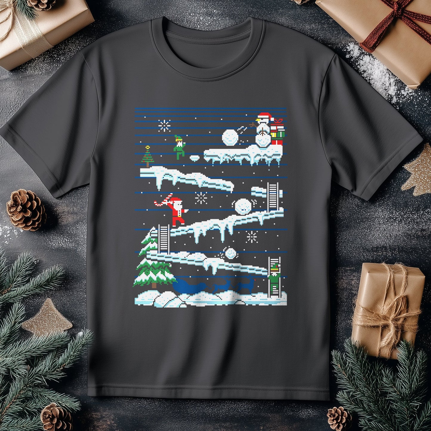 Santa Pixel Game T-shirt - Join the