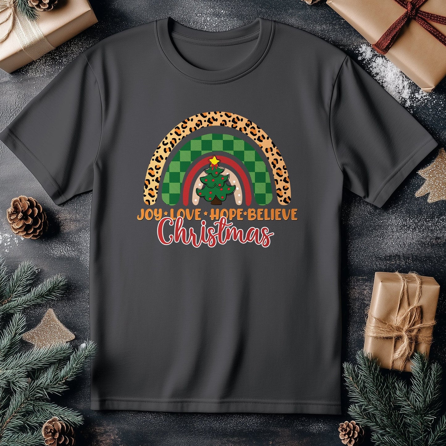 Christmas Rainbow T-shirt - Festive