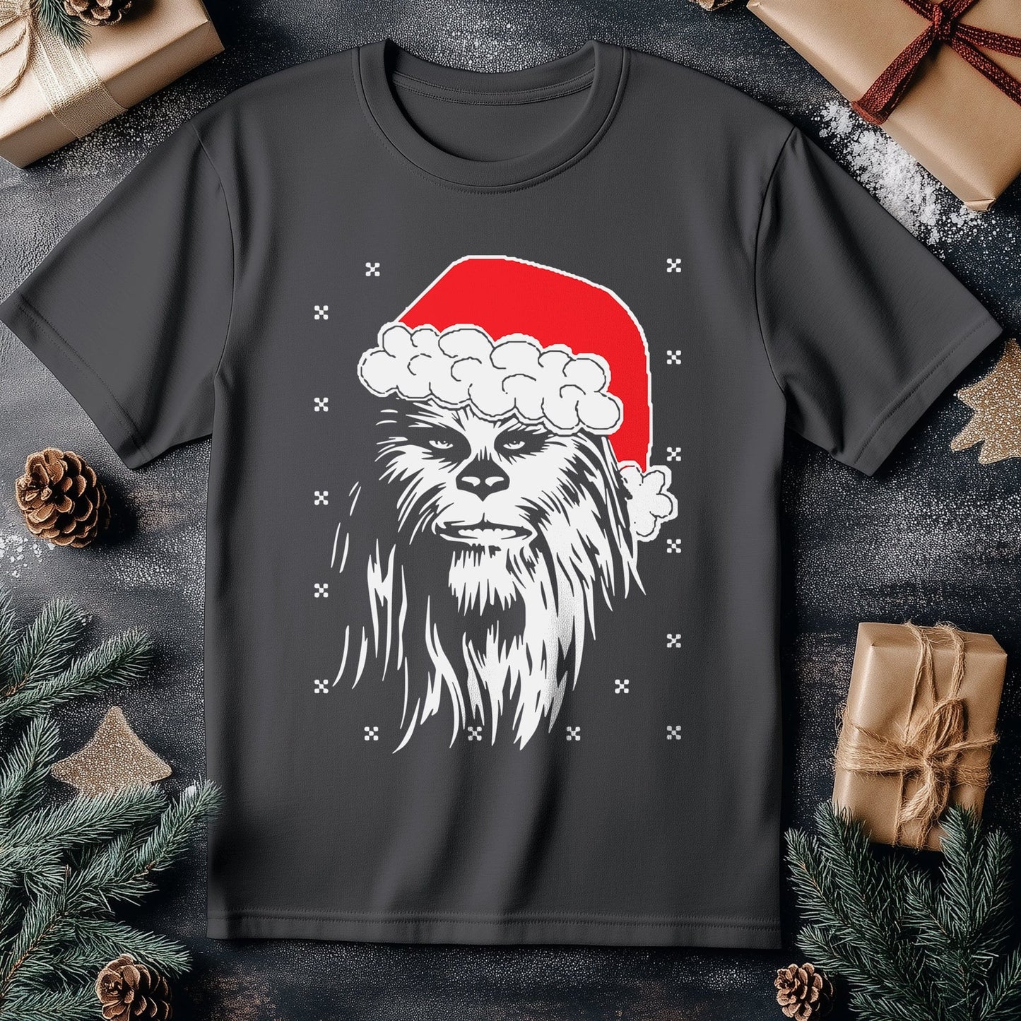 Chewbacca in Christmas Hat t-shirt -