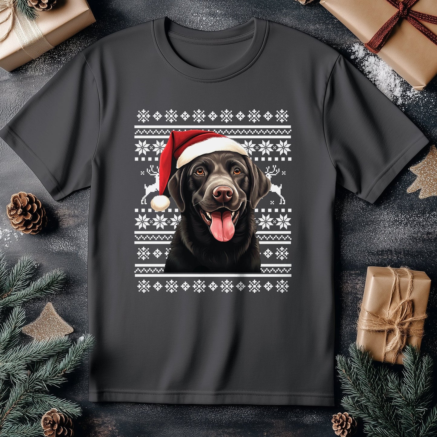 Labrador Santa Hat T-Shirt - Holiday