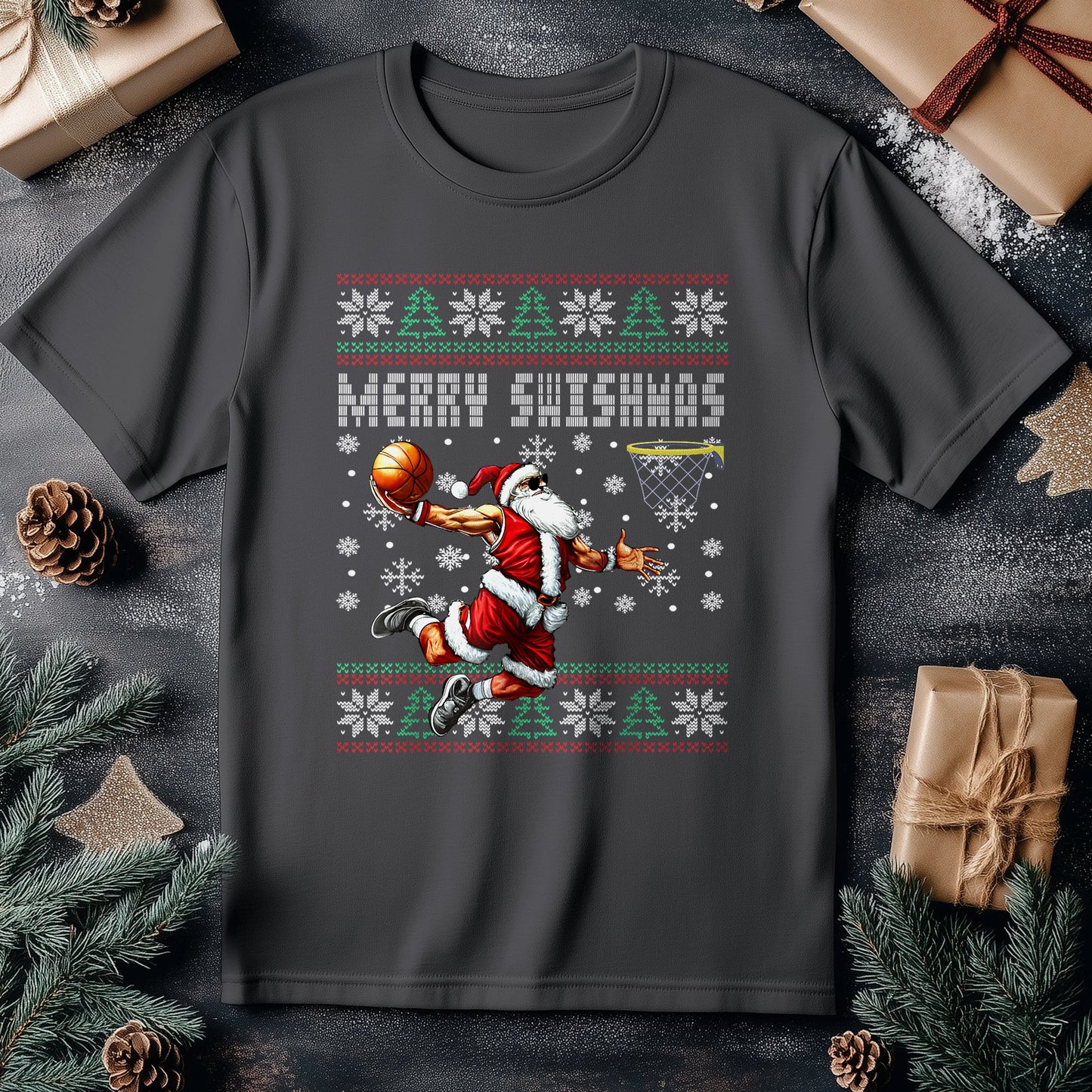 Merry Swishmas T-Shirt - Santa's