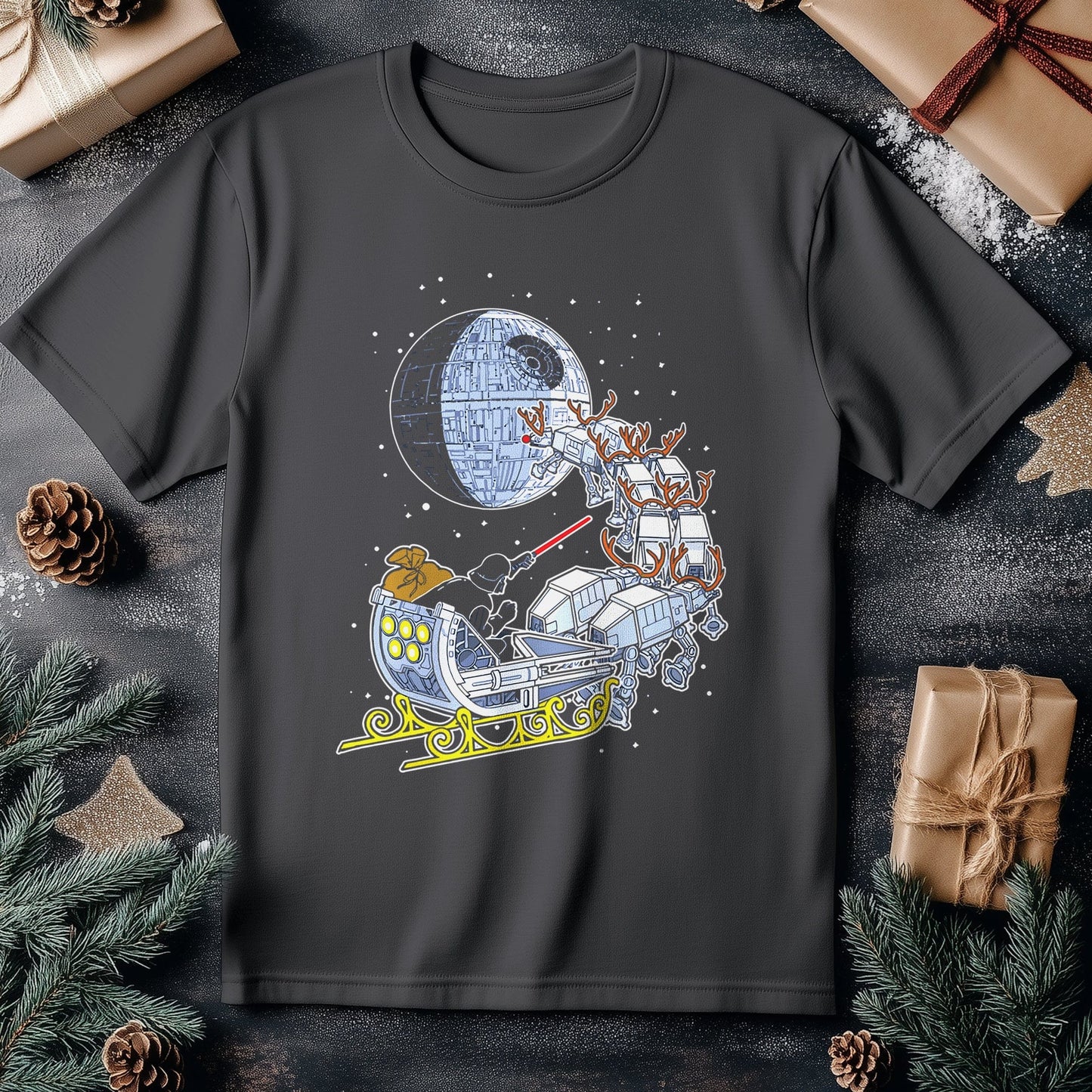 Drath Vader Santa Sleigh T-Shirt -