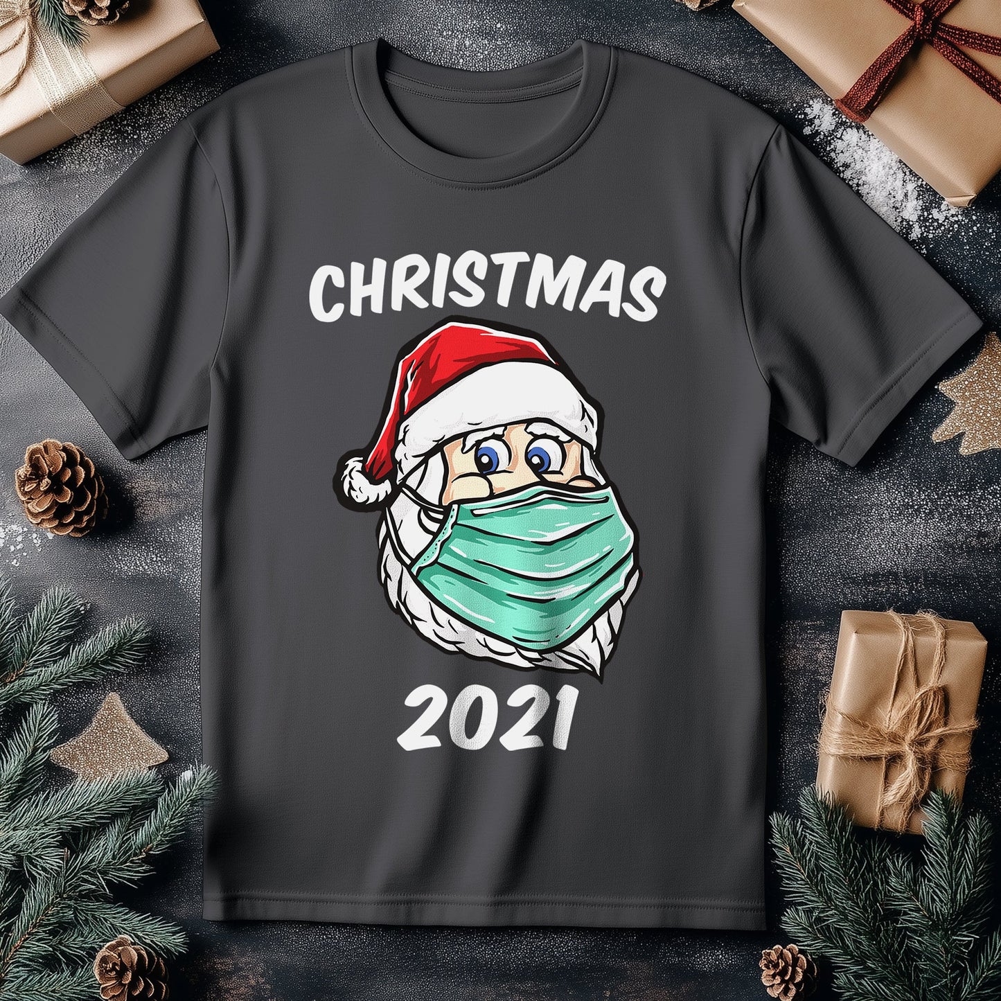 Santa Face Mask 2021 T-Shirt -