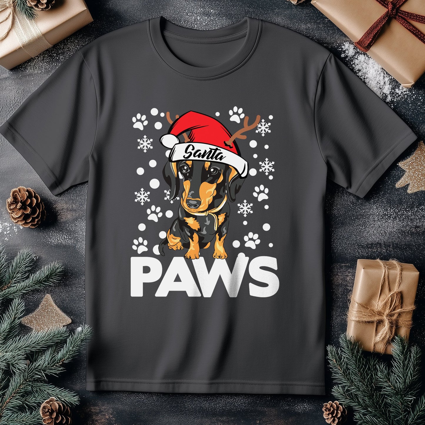 Santa Paws Dachshund T-shirt -