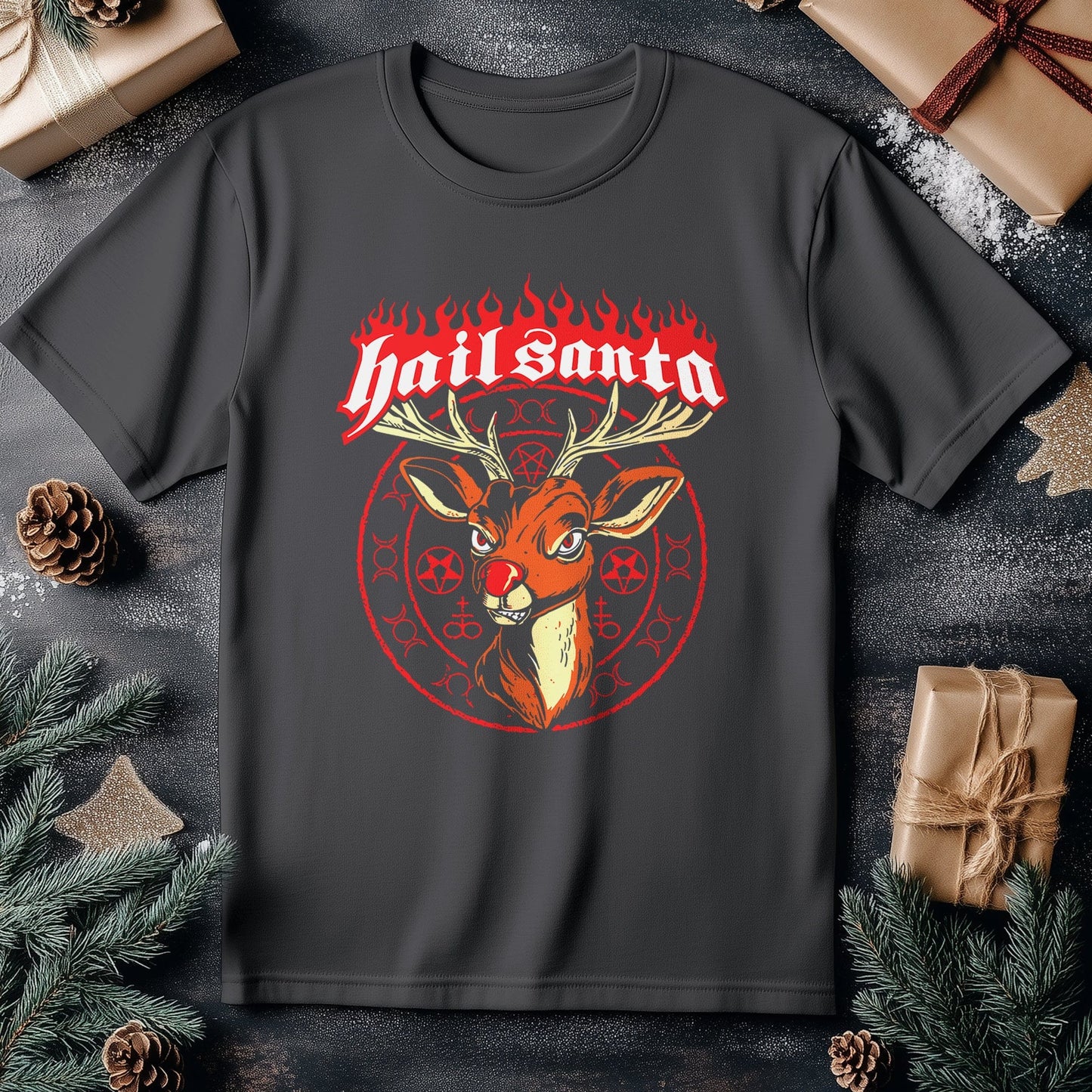 Hail Satan Reindeer t-shirt -