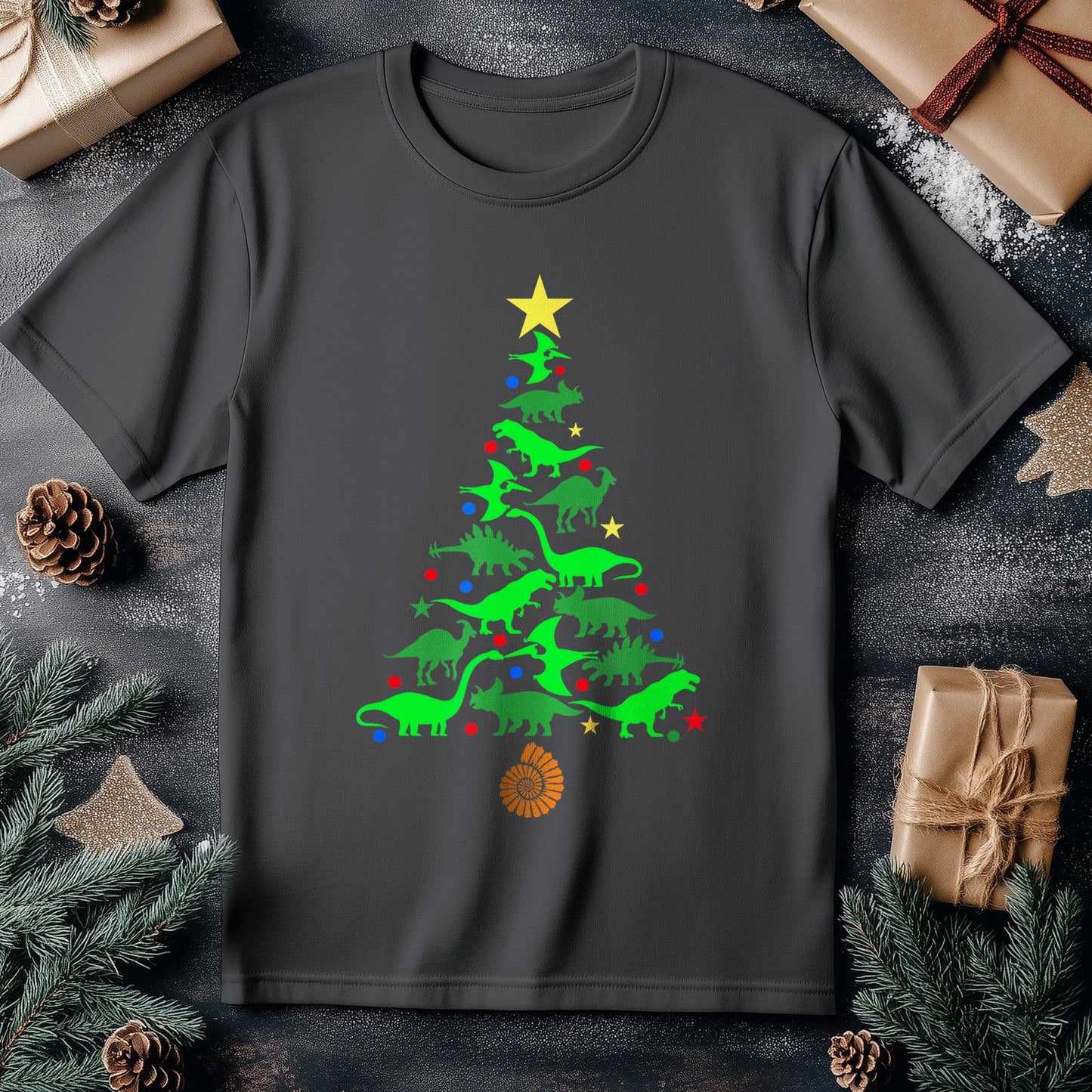 Christmas Dinosaur Tree T-shirt -