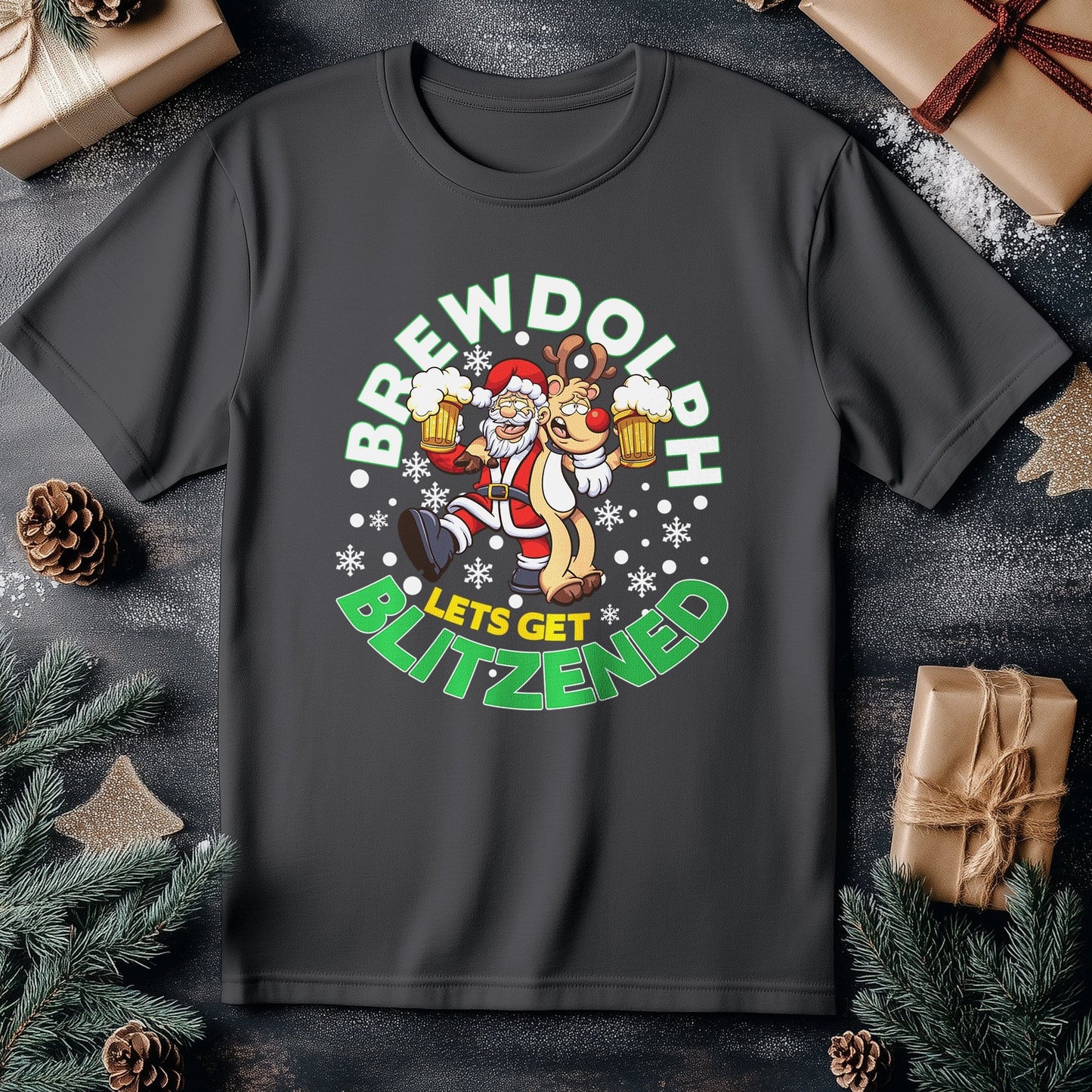 BrewDolph Blitzend T-Shirt - Santa's