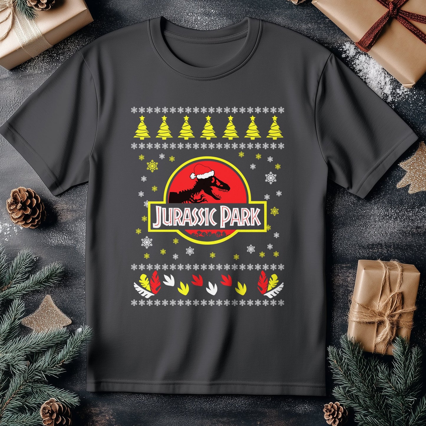 Juraiisic Park Christmas T-Shirt - A