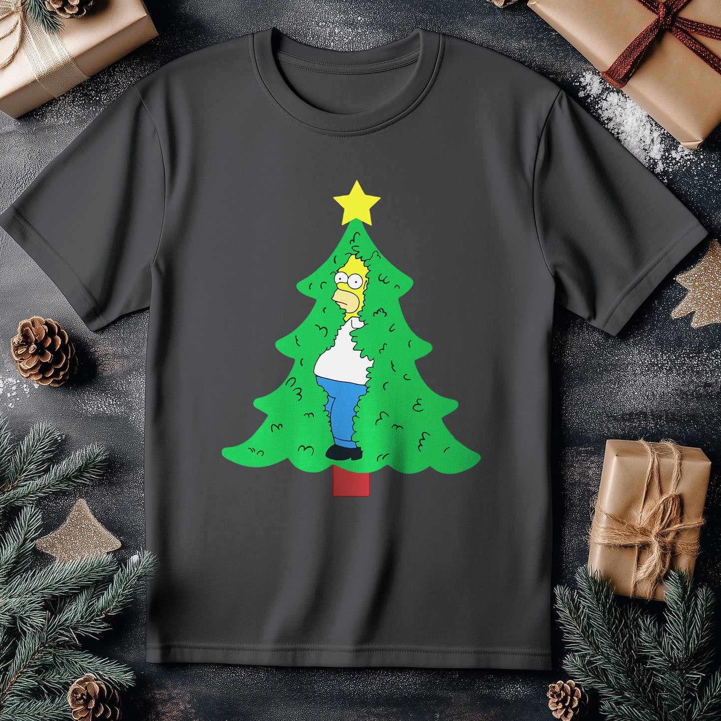 Homer Tree Meme T-shirt - Festive &