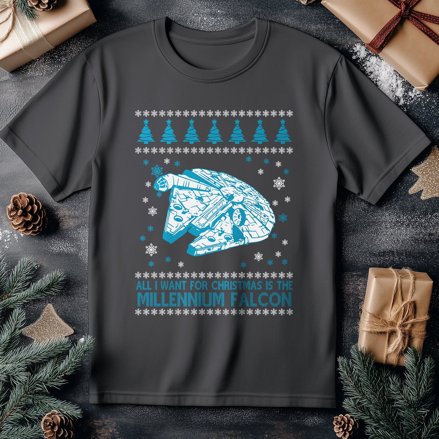 Millennium Falcon Christmas T-shirt