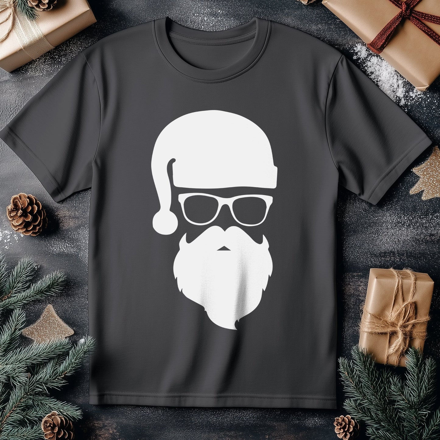Santa Hipster Christmas T-shirt -