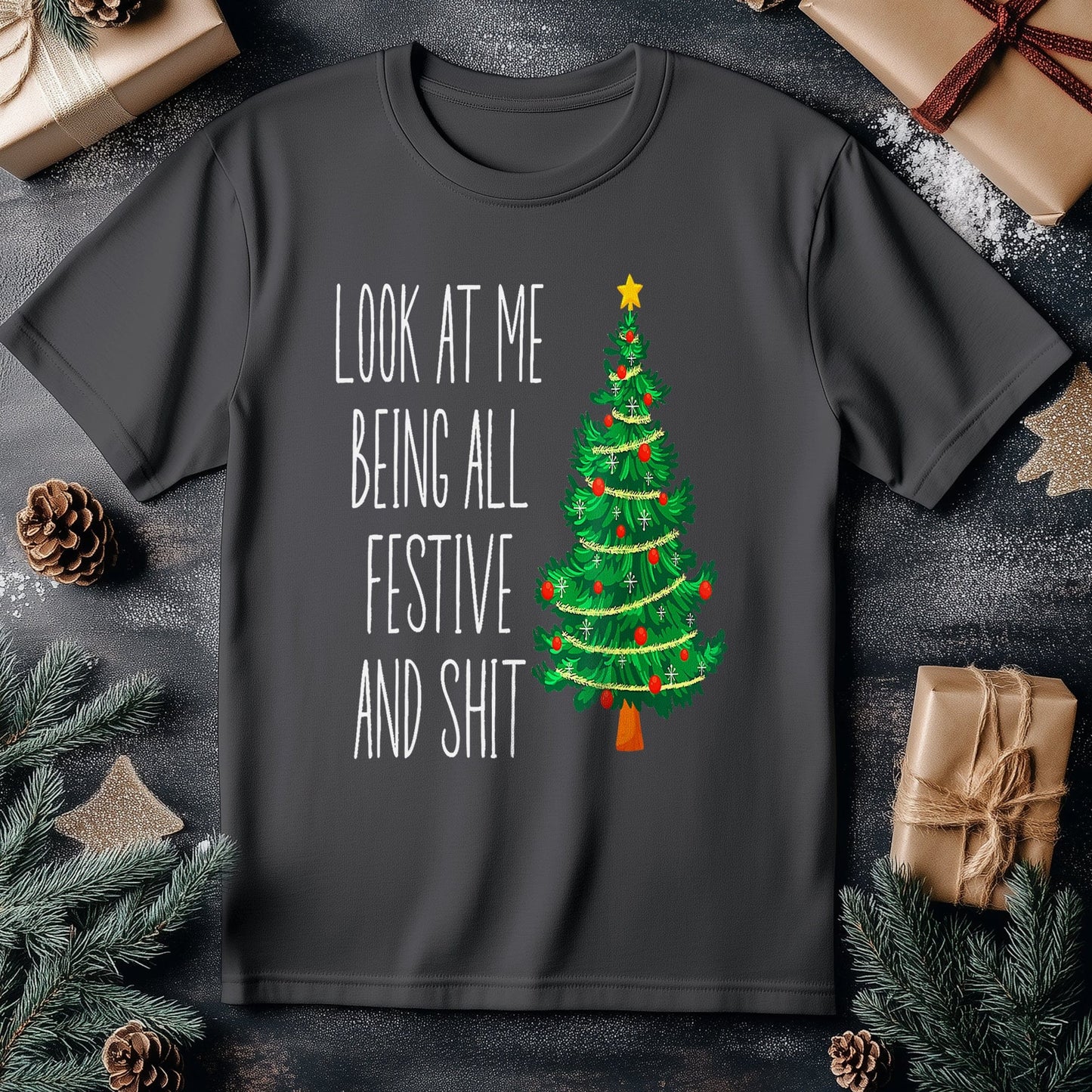Funny Vintage Xmas T-Shirt: "Look at