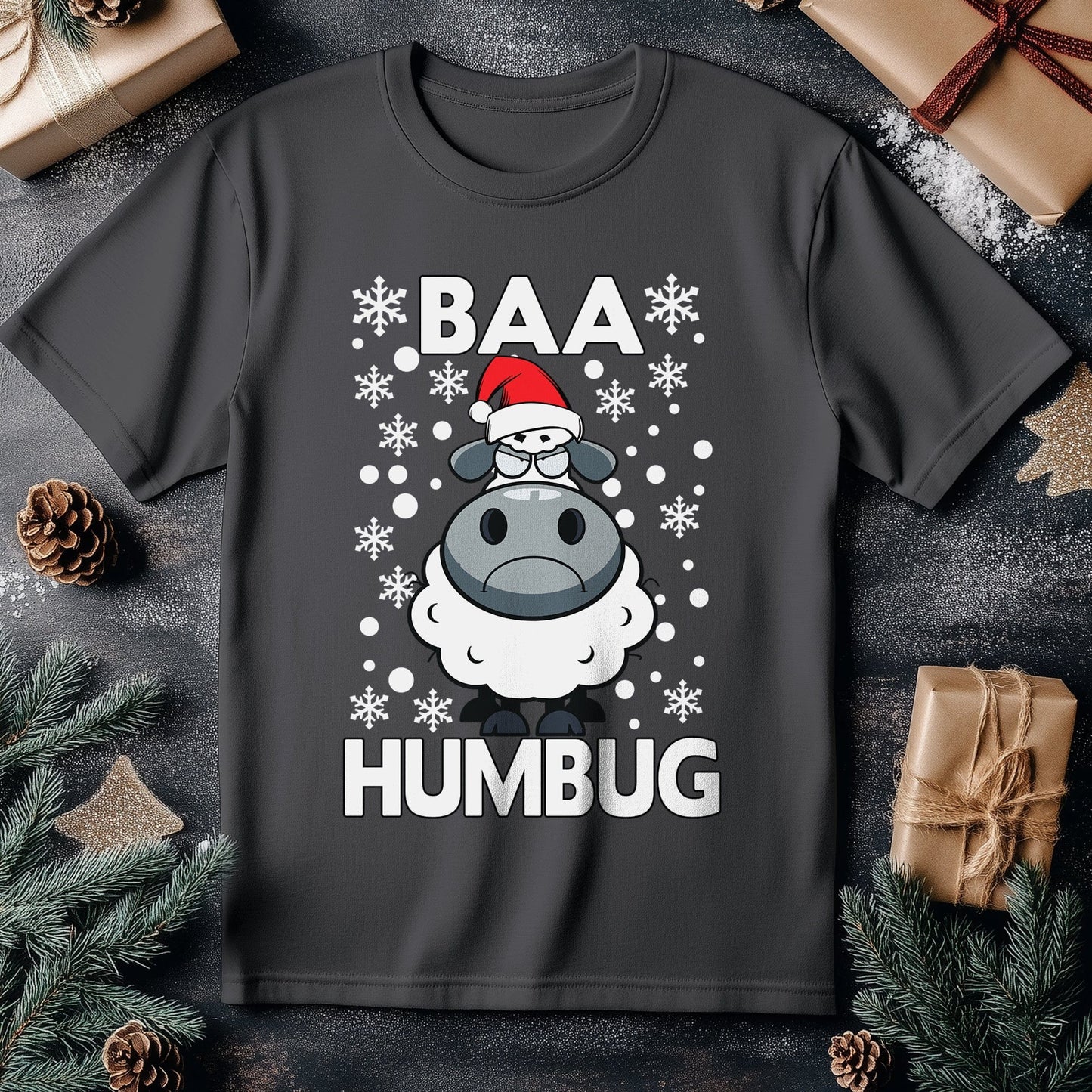Baa Humbug Xmas T-Shirt - Grinchy