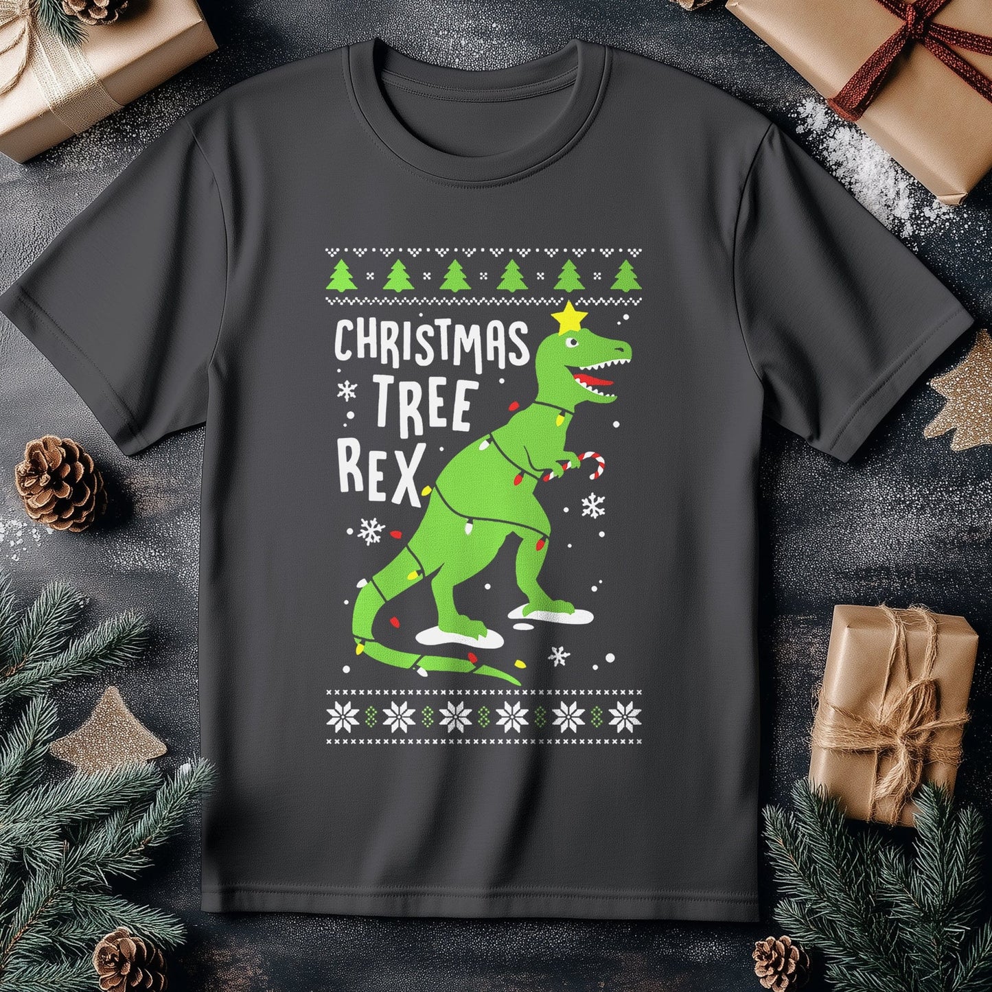 Christmas Tree Rex T-shirt - Jingle