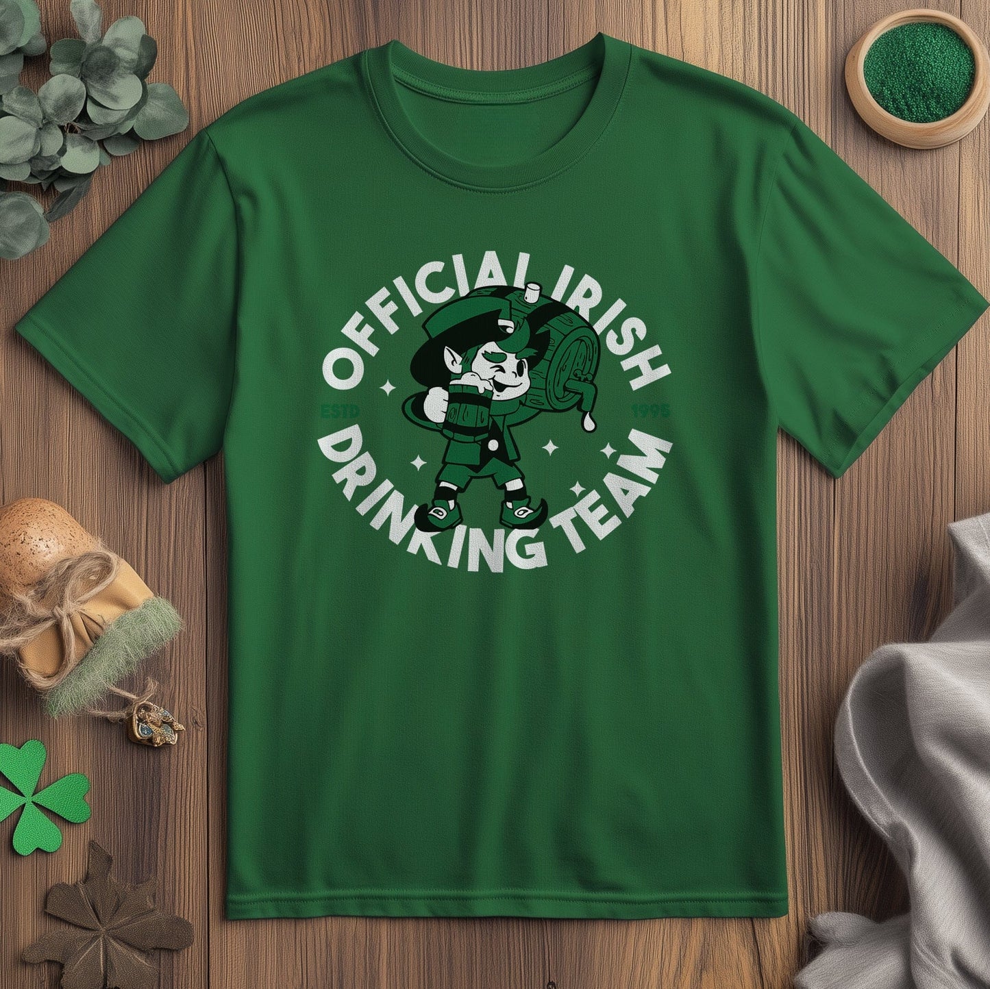 Leprechaun Drinking Team t-shirt
