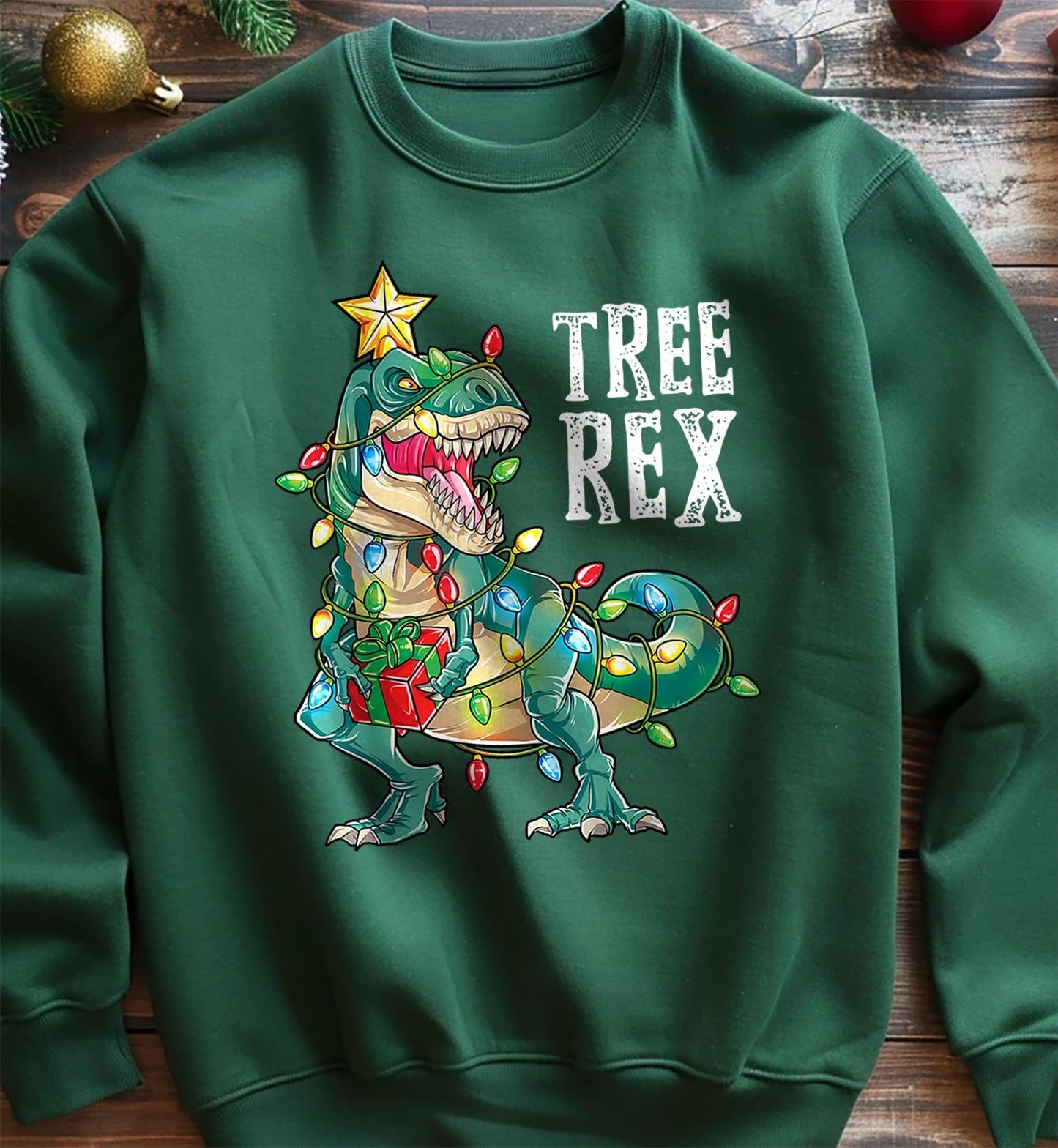 Dinosaur Christmas Tree Rex Sweatshirt