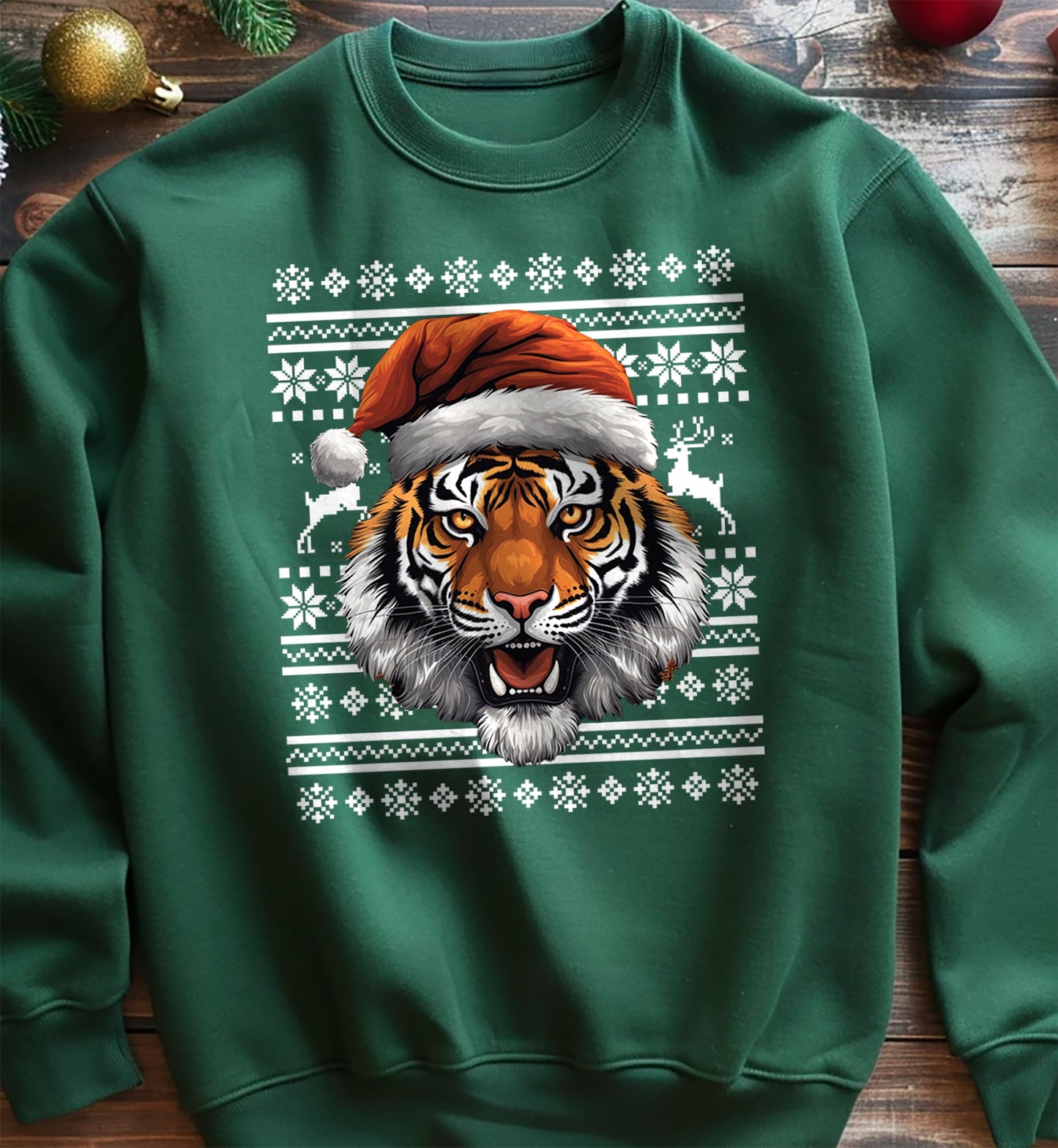 Tiger Santa Hat Sweatshirt