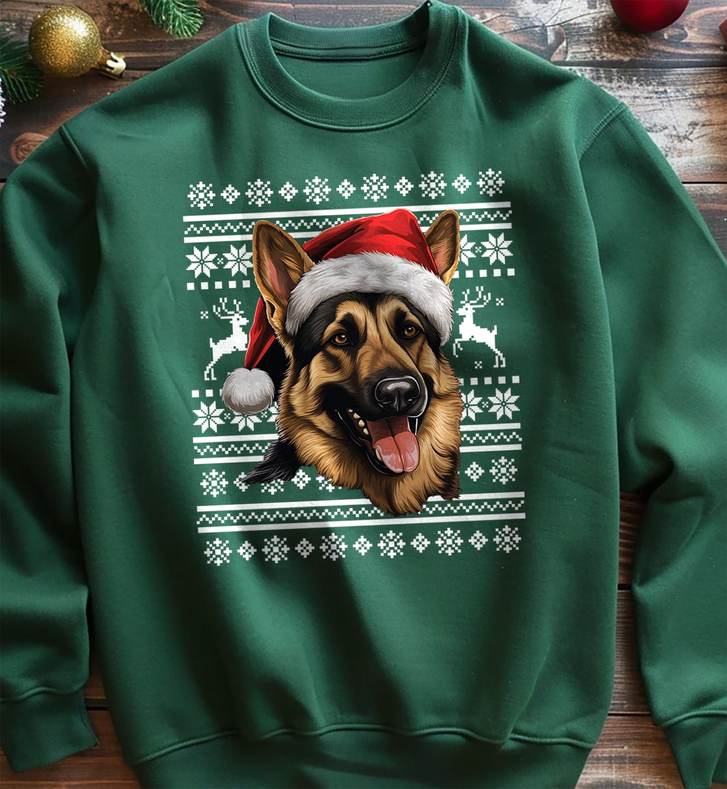 German Shepherd Santa Hat Sweatshirt