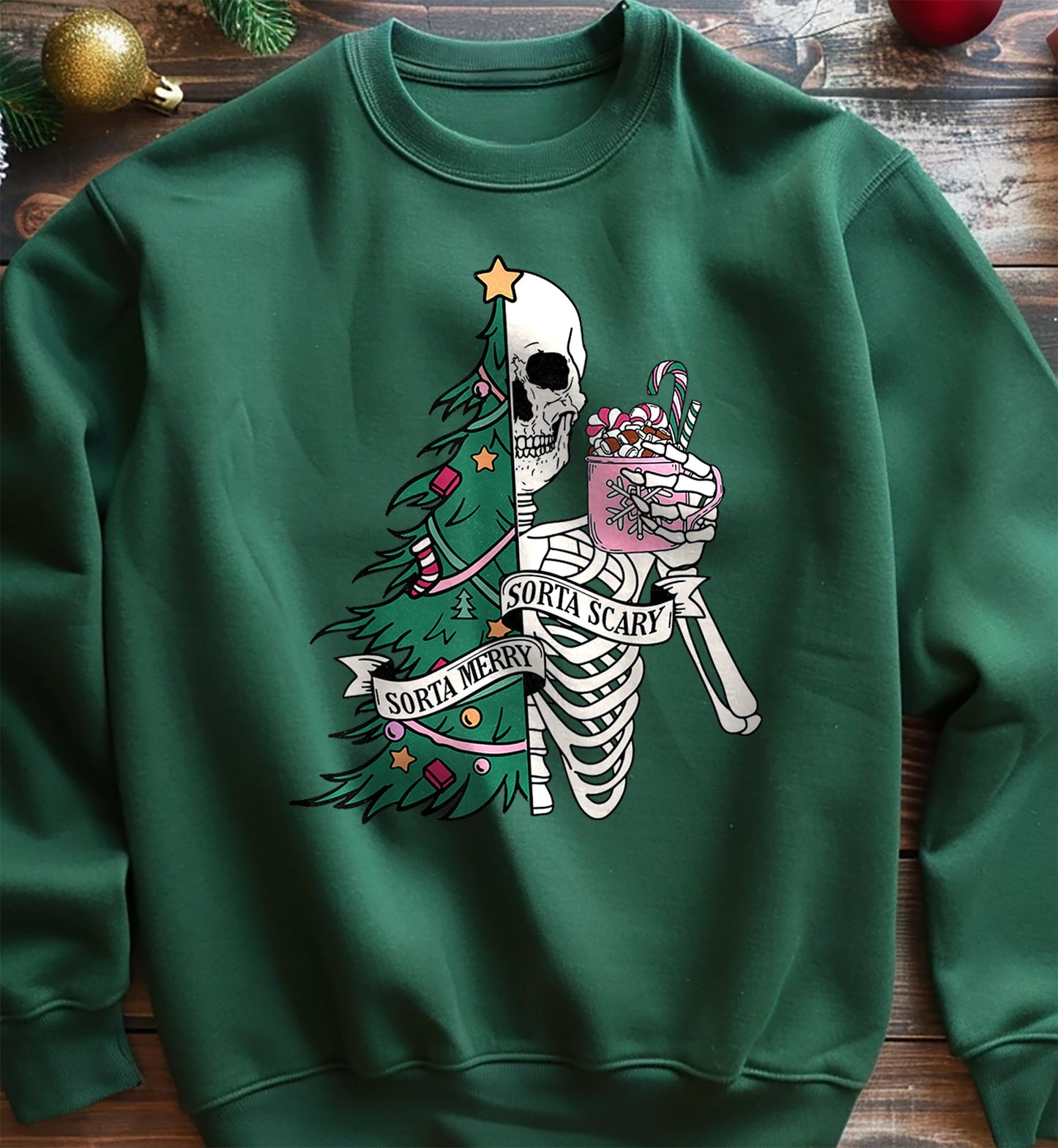 Sorta Merry, Sorta Scary Skeleton Sweatshirt