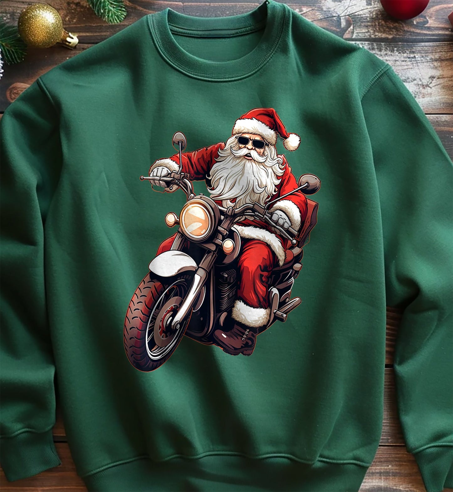 Santa's Sleigh Upgrade: Motorcycle Biker Sweatshirt