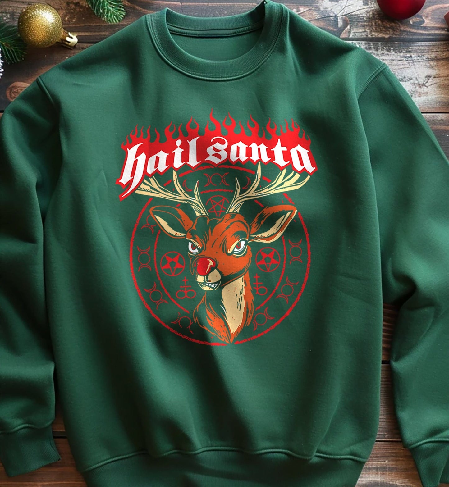 Hail Satan Reindeer sweatshirt