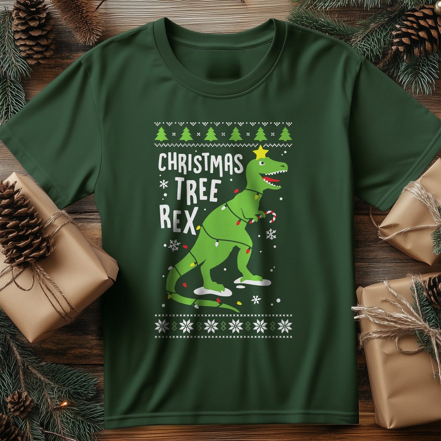 Christmas Tree Rex T-shirt - Jingle