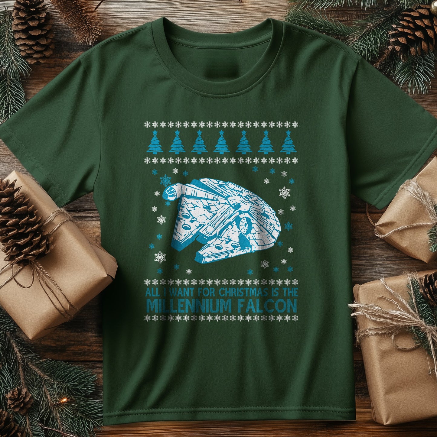 Millennium Falcon Christmas T-shirt